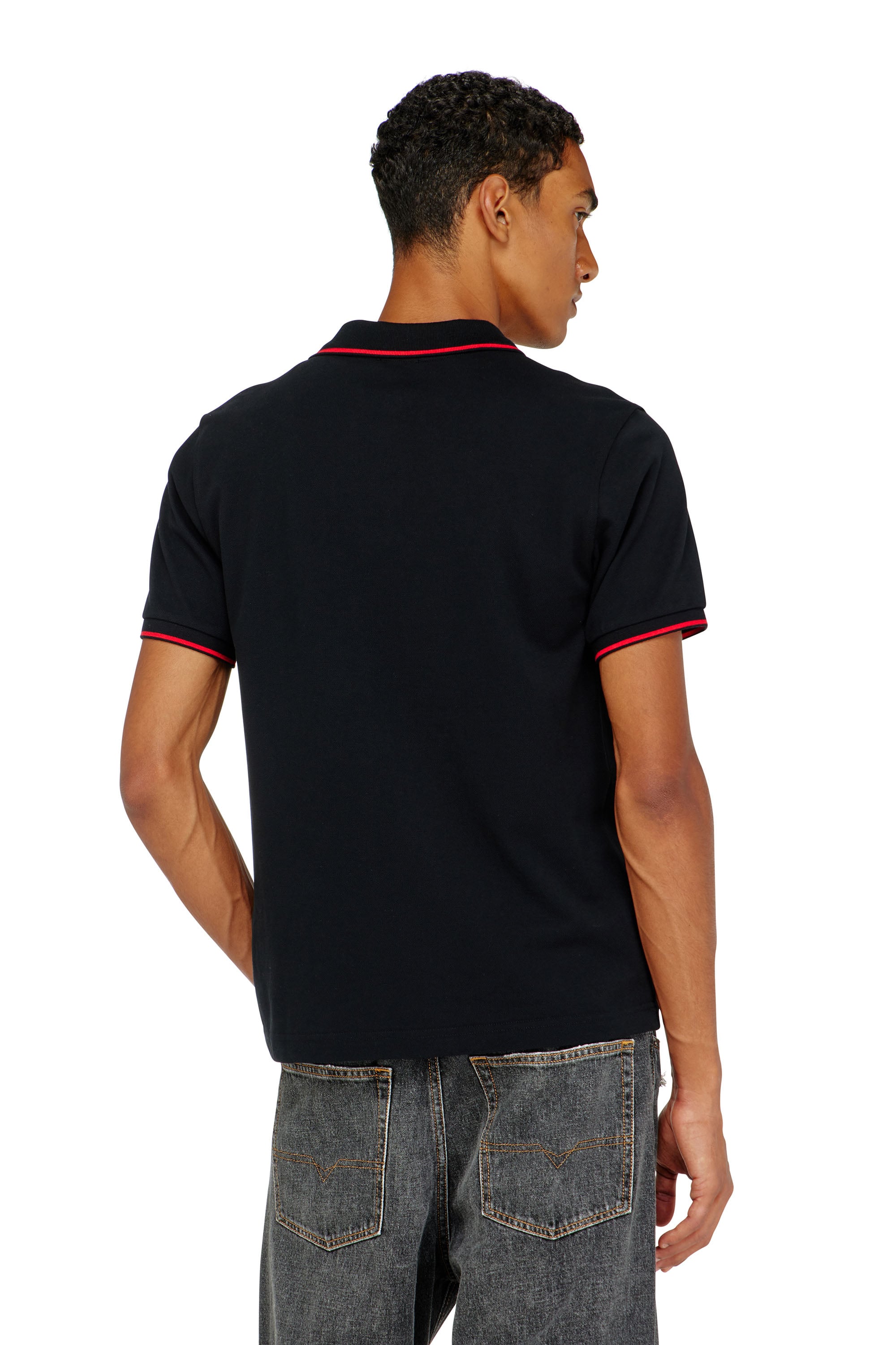 Diesel - T-FERRY-MICRODIV, Polo avec micro broderie Diesel Homme in Noir - 4