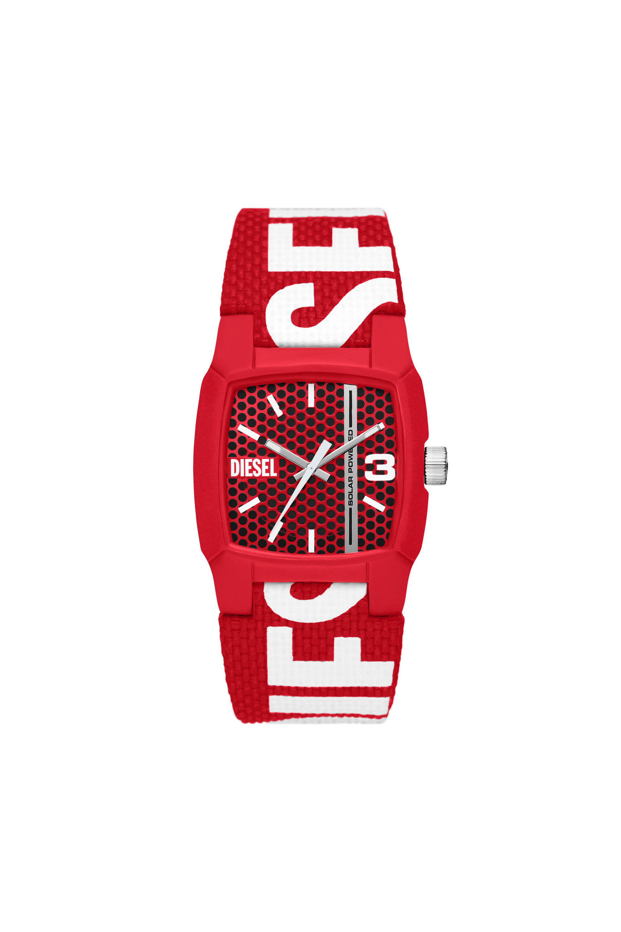 Diesel - DZ2168, Montre Cliffhanger Solar Red Homme in Rouge - 1