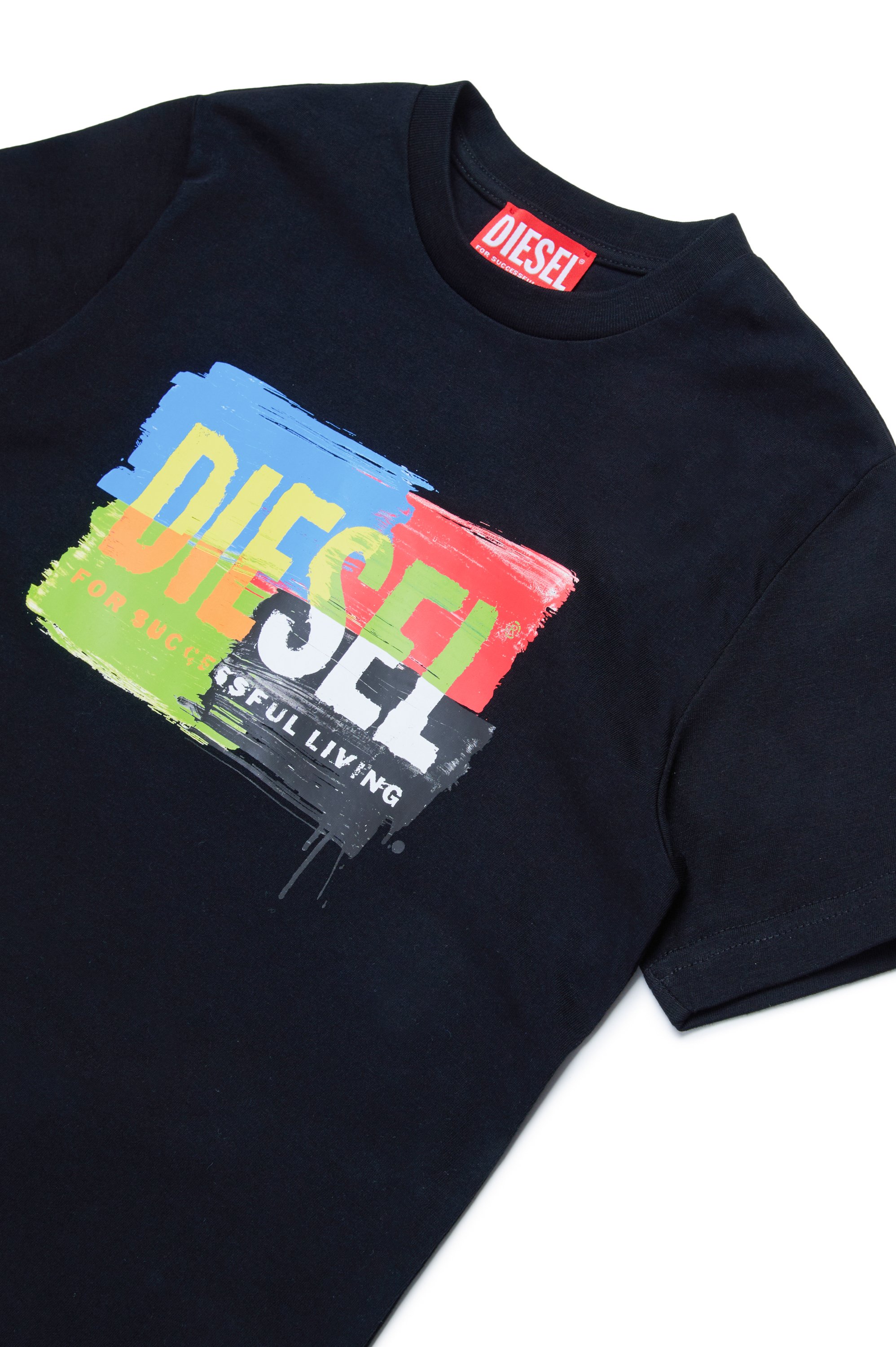 Diesel - TKAND, Mixte T-shirt avec logo effet peint in Noir - Image 3