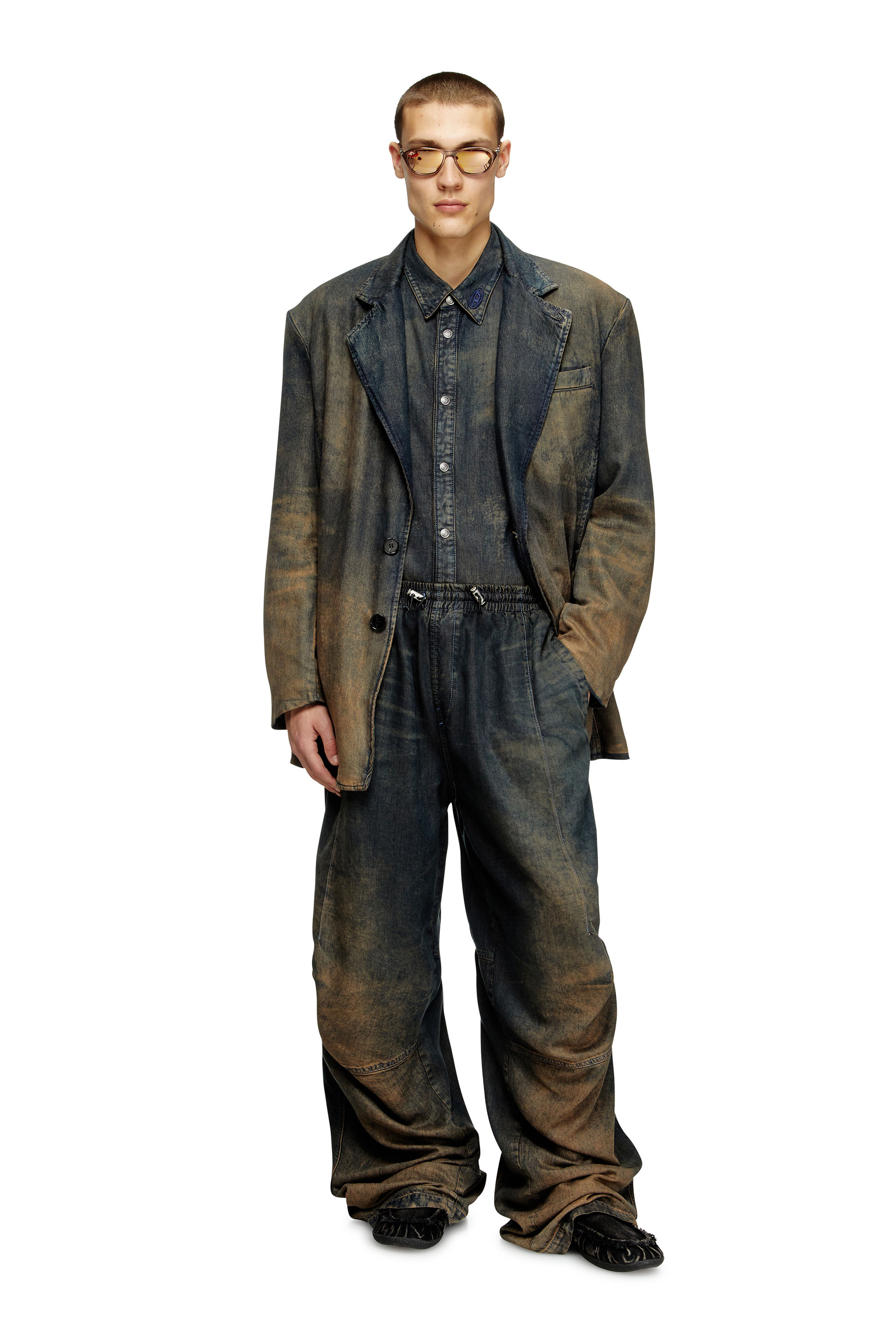 Diesel - Relaxed Jeans D-Pari 068TF Homme, Bleu Foncé - Image 1