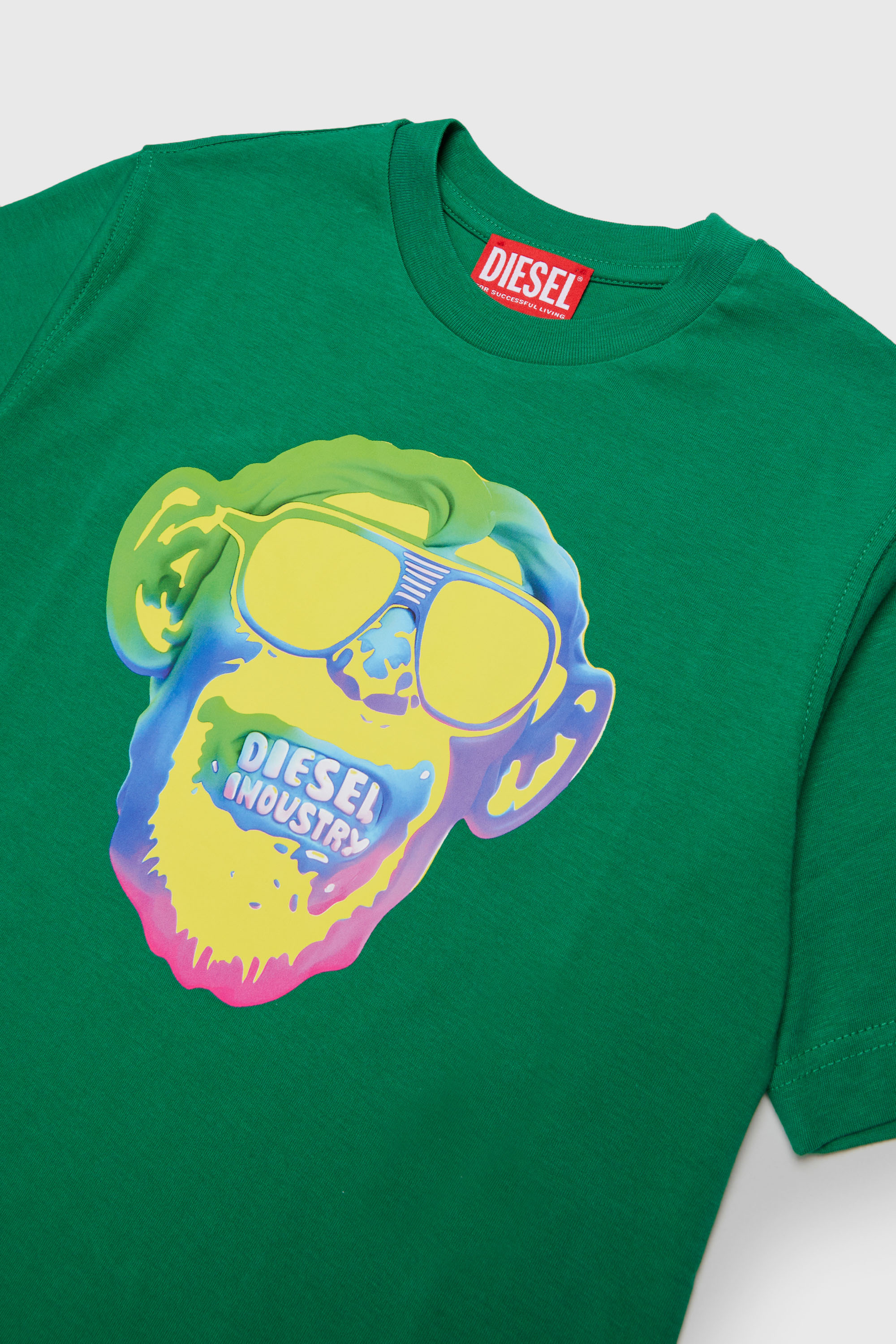 Diesel - TMONKEY OVER, T-shirt avec imprim&eacute; singe Homme in Vert - 3
