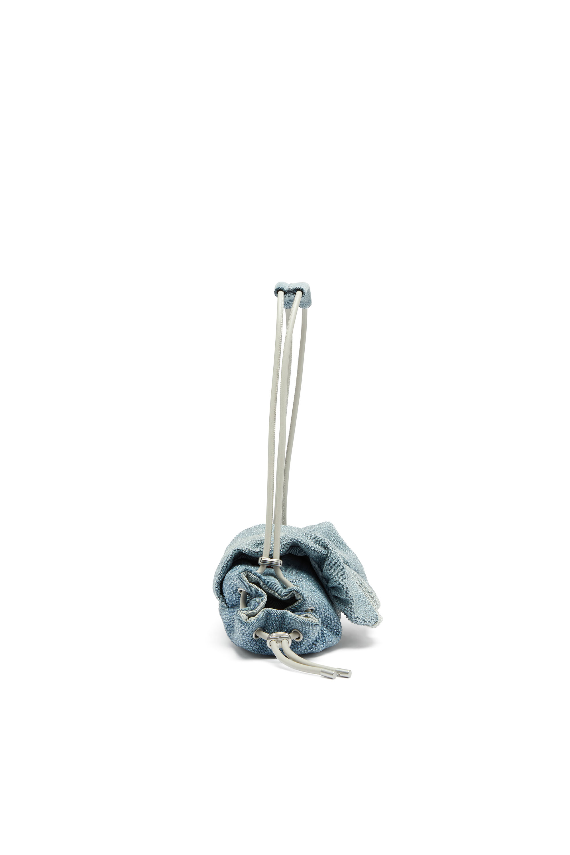 Diesel - SCRUNCH-D SHOULDER S, Scrunch-D - Sac &eacute;paule en denim avec cristaux transparents Femme in Bleu - 4