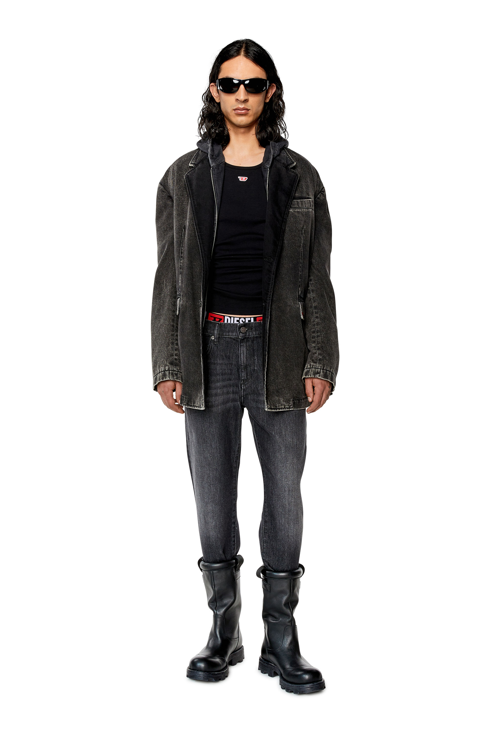 Diesel - 2019 D-Strukt 09F75 Slim Jeans, Black/Dark grey - Image 4