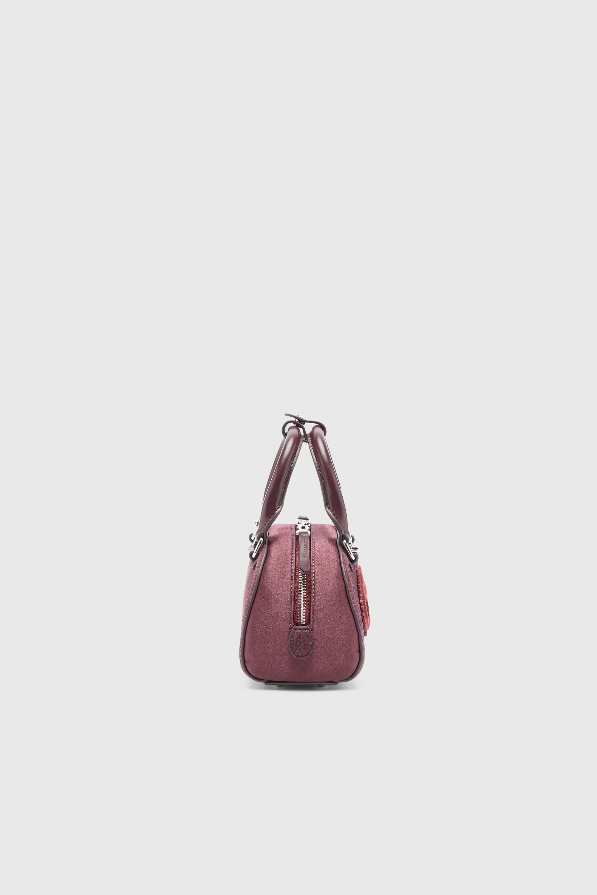 Diesel - 1DR DOME CROSSBODY, 1DR Dome - Petit sac bandouli&egrave;re en satin et su&egrave;de Femme in Rouge - 5