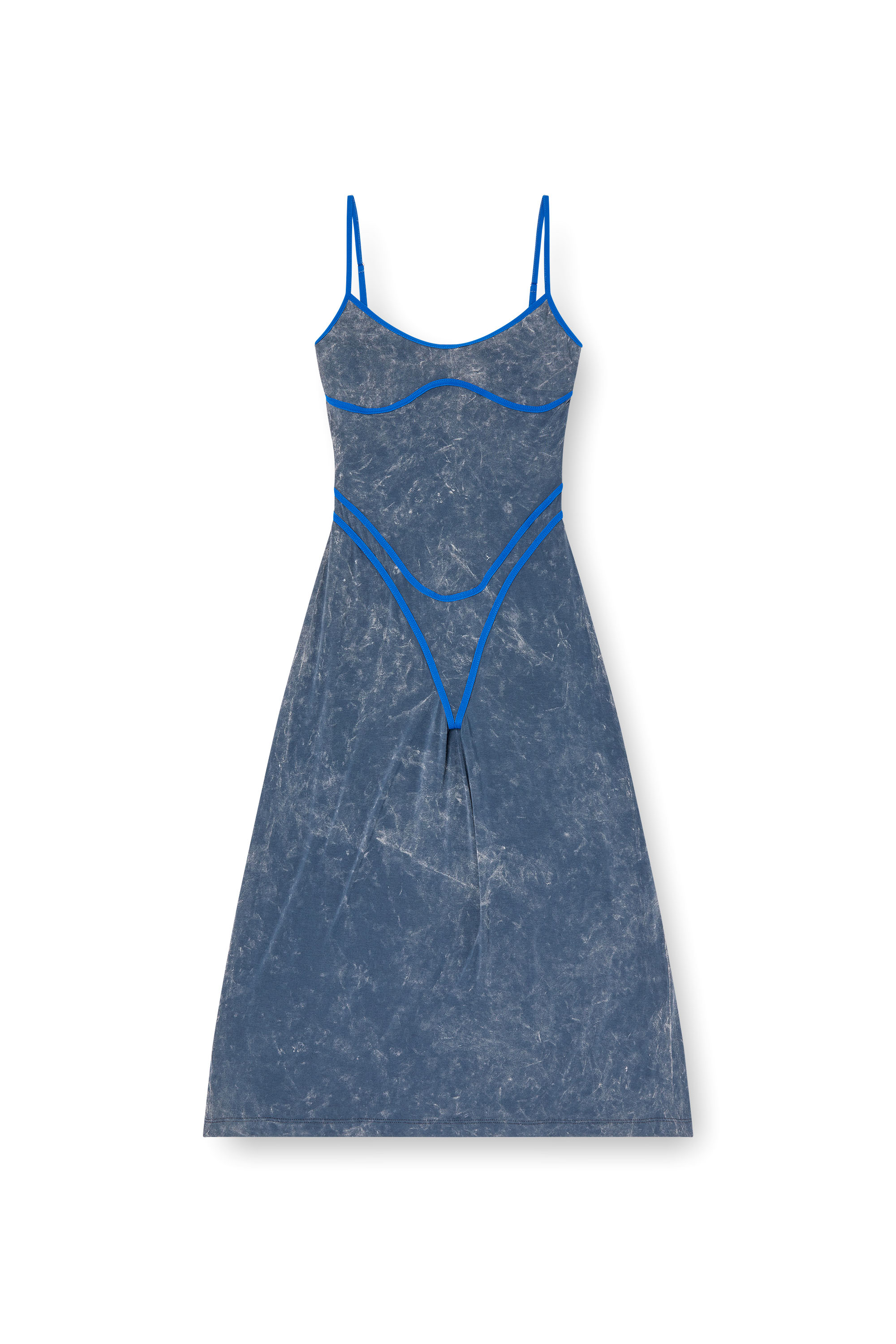 Diesel - D-WOW, Robe à bretelles avec détails effet sous-vêtement Femme in Bleu - 3