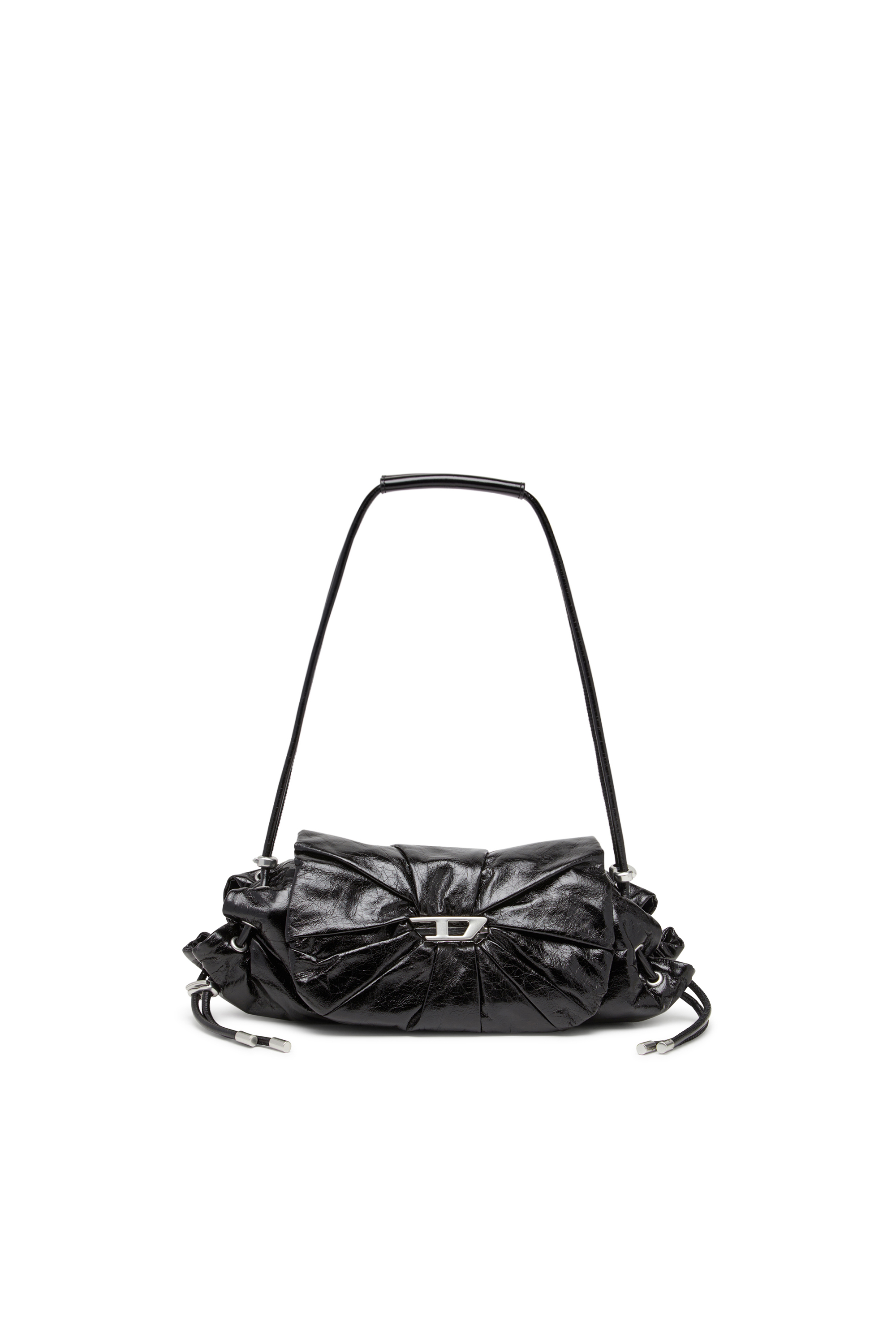 Diesel - SCRUNCH-D SHOULDER S, Scrunch-D S-Sac à bandoulière en cuir froissé Femme in Noir - 1