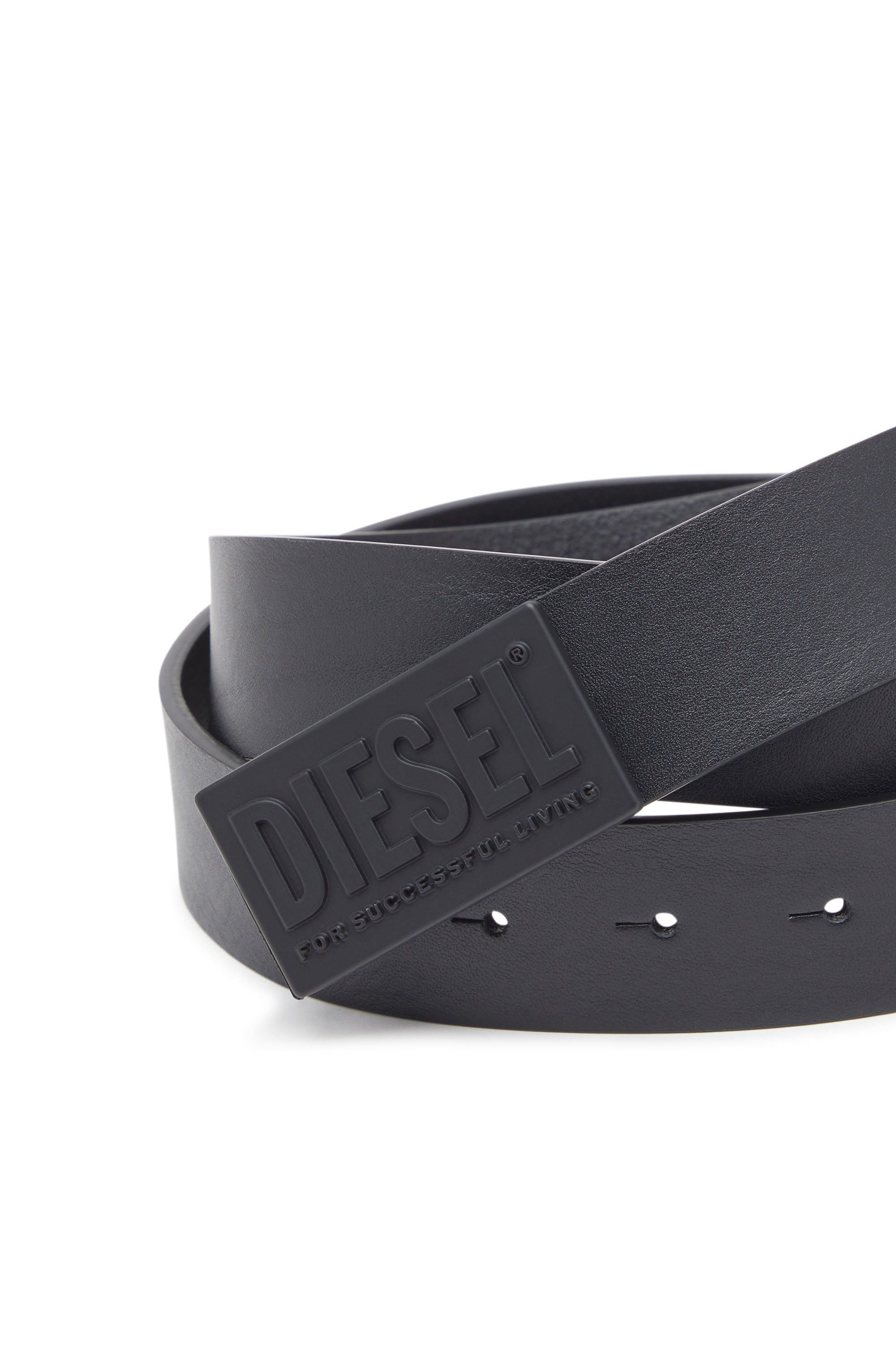 Diesel - B-BISCOTTO METAL, Ceinture en cuir avec boucle Successful Living Homme in Noir - 3