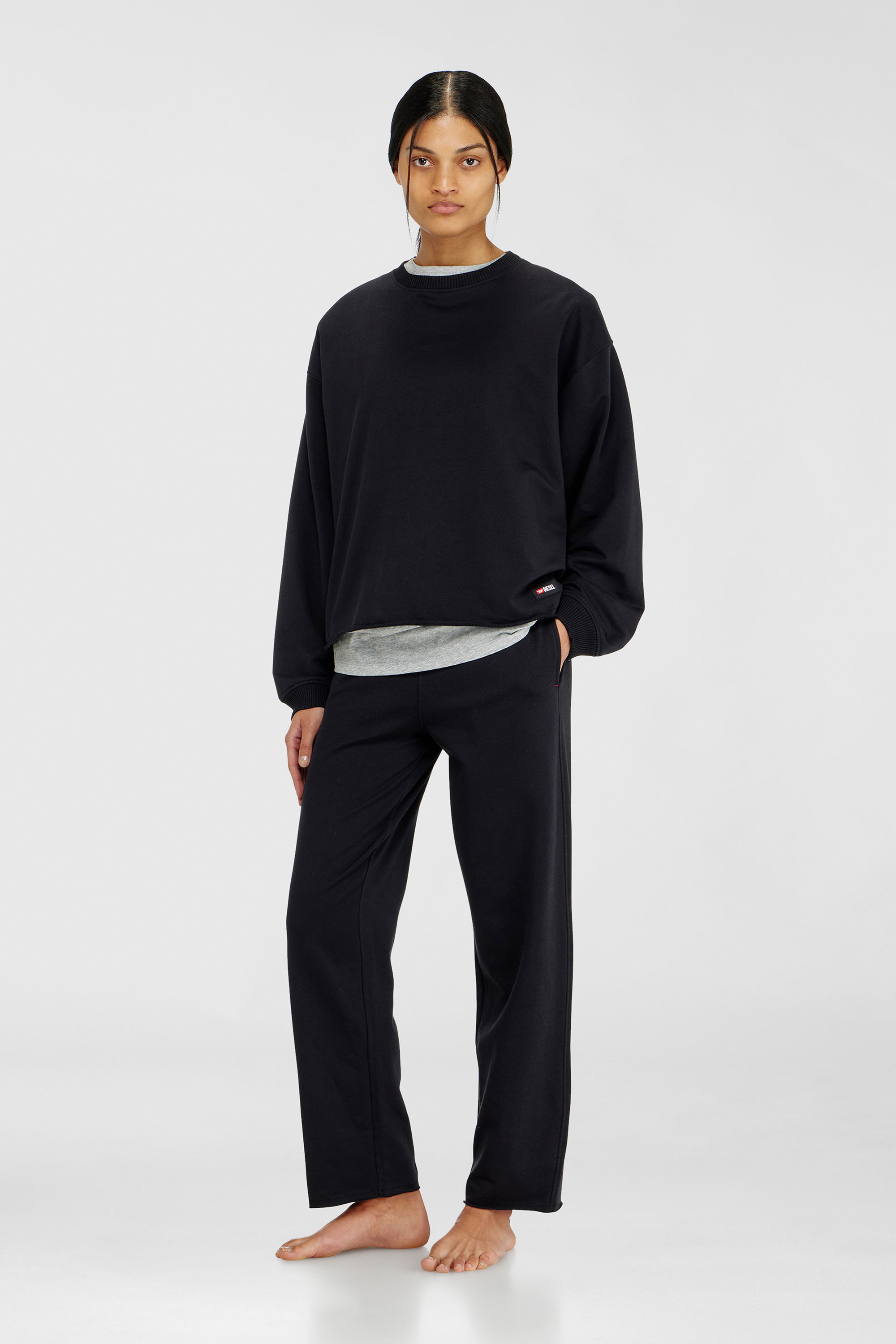 Diesel - PATRICIA-D-CORE, Sweat gratt&eacute; avec ourlet franc Femme in Noir - 2