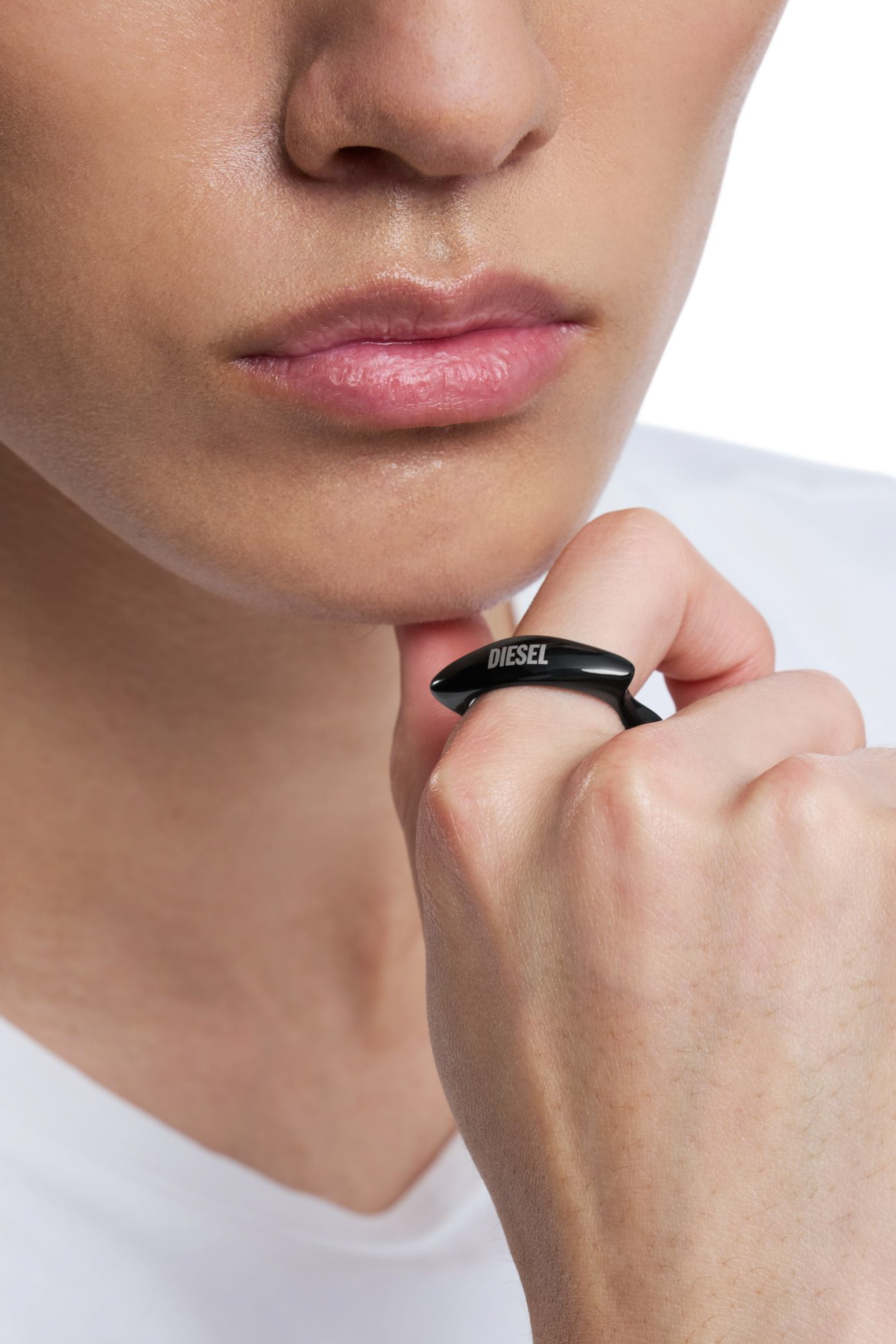 Diesel - DX1632001 JEWELLERY, Bague anneau en acier inoxydable noir Mixte in Noir - 6