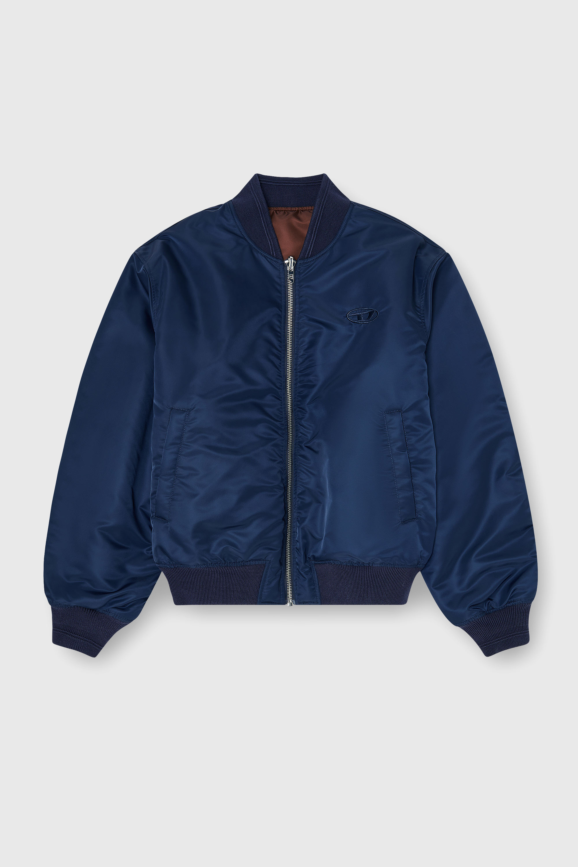 Diesel - W-TYPE-D1, Man's Padded bomber jacket with Oval D embroidery in Navy Blue - 2