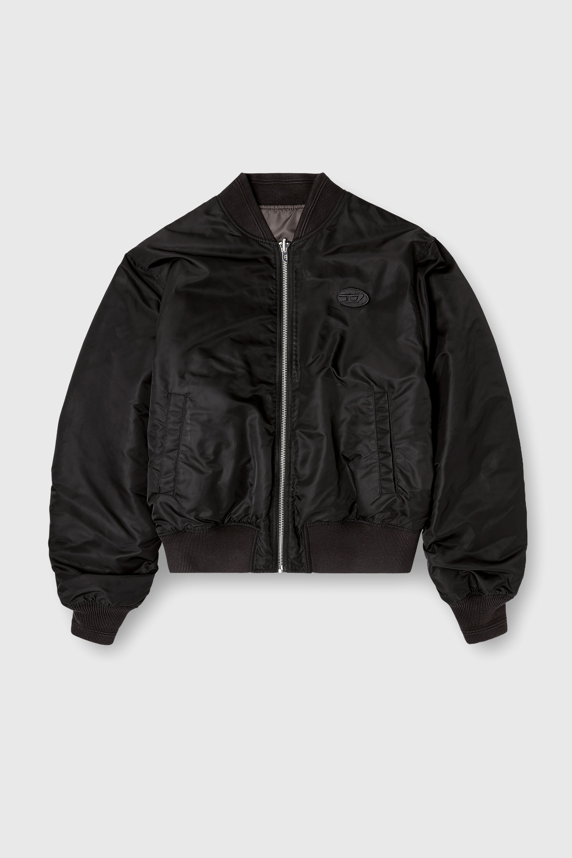 Diesel - W-TYPE-D1, Man's Padded bomber jacket with Oval D embroidery in Black - 2