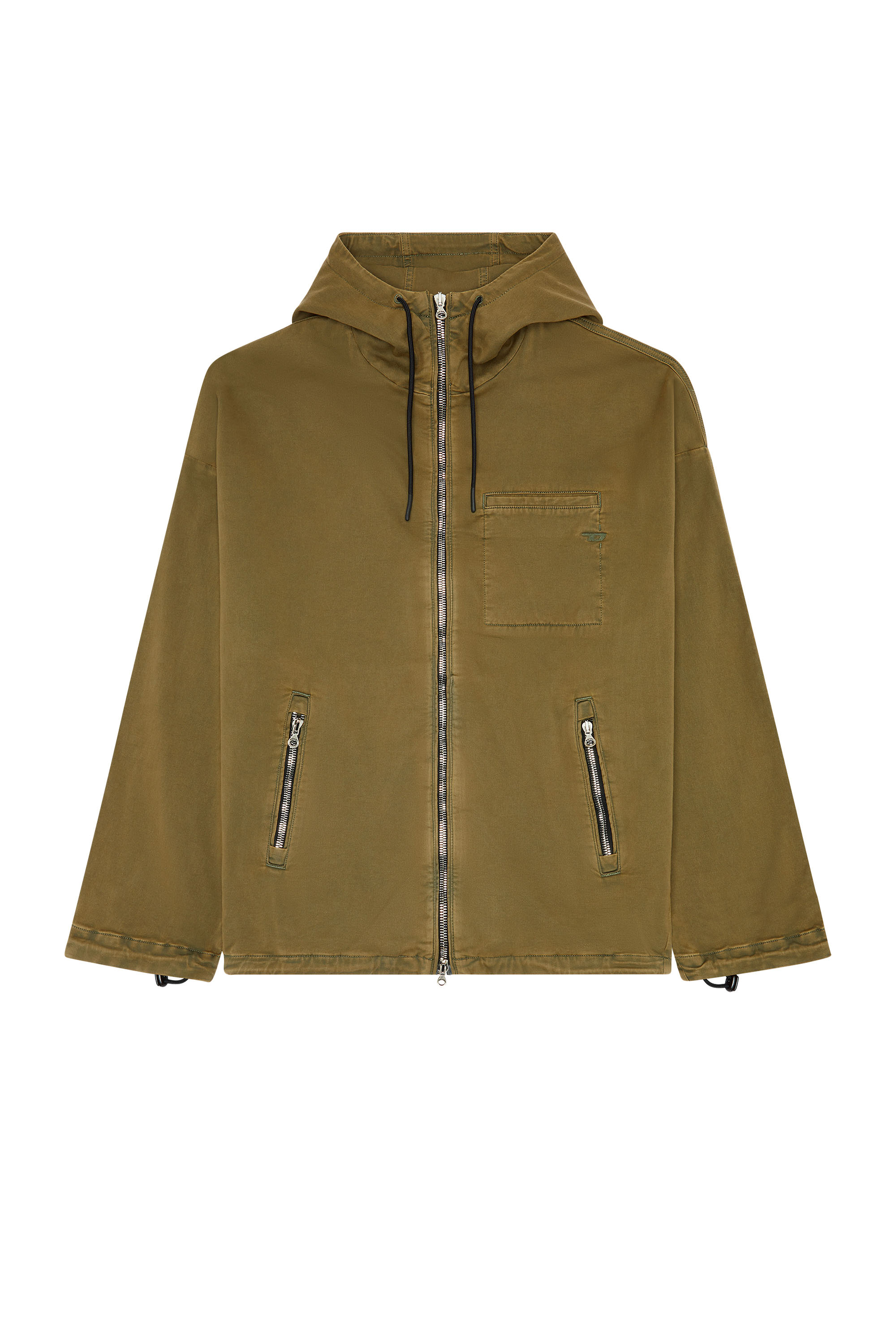 Diesel - D-HENNES JOGG, Man's Hooded JoggJeans jacket in Military Green - 2