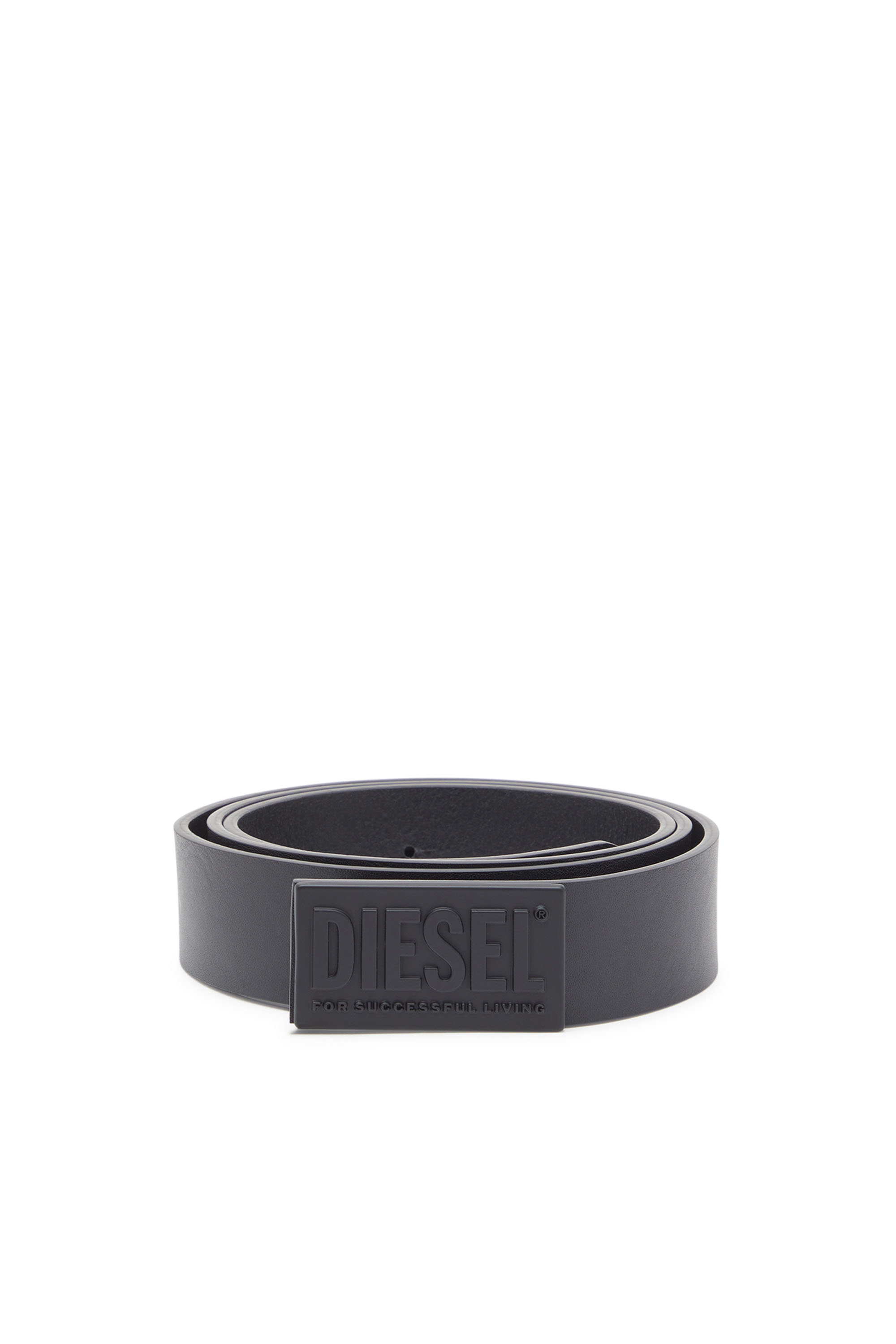 Diesel - B-BISCOTTO METAL, Ceinture en cuir avec boucle Successful Living Homme in Noir - 1