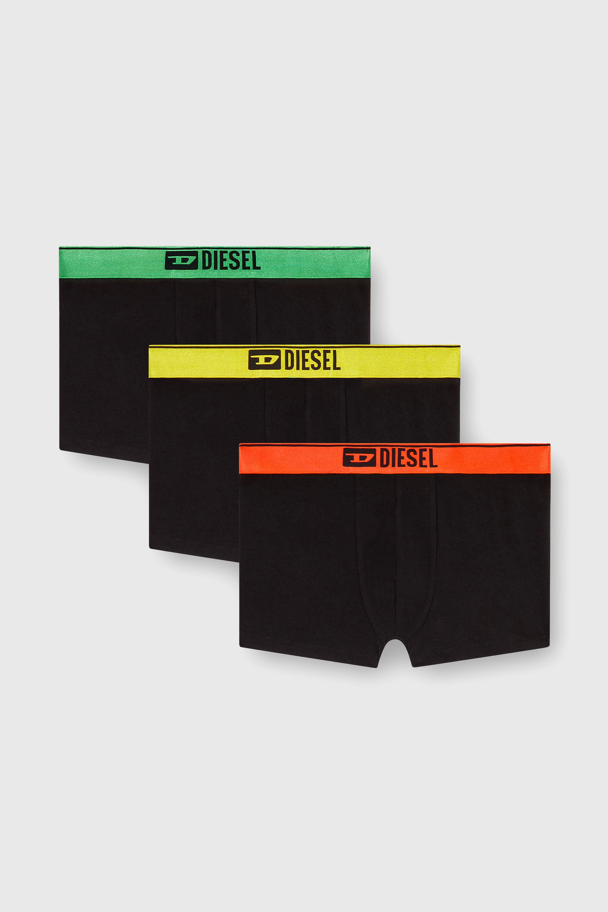 Diesel - DAMIEN-GFT-3PACK, Lot de trois boxers avec ceinture m&eacute;tallis&eacute;e Homme in Noir - 1