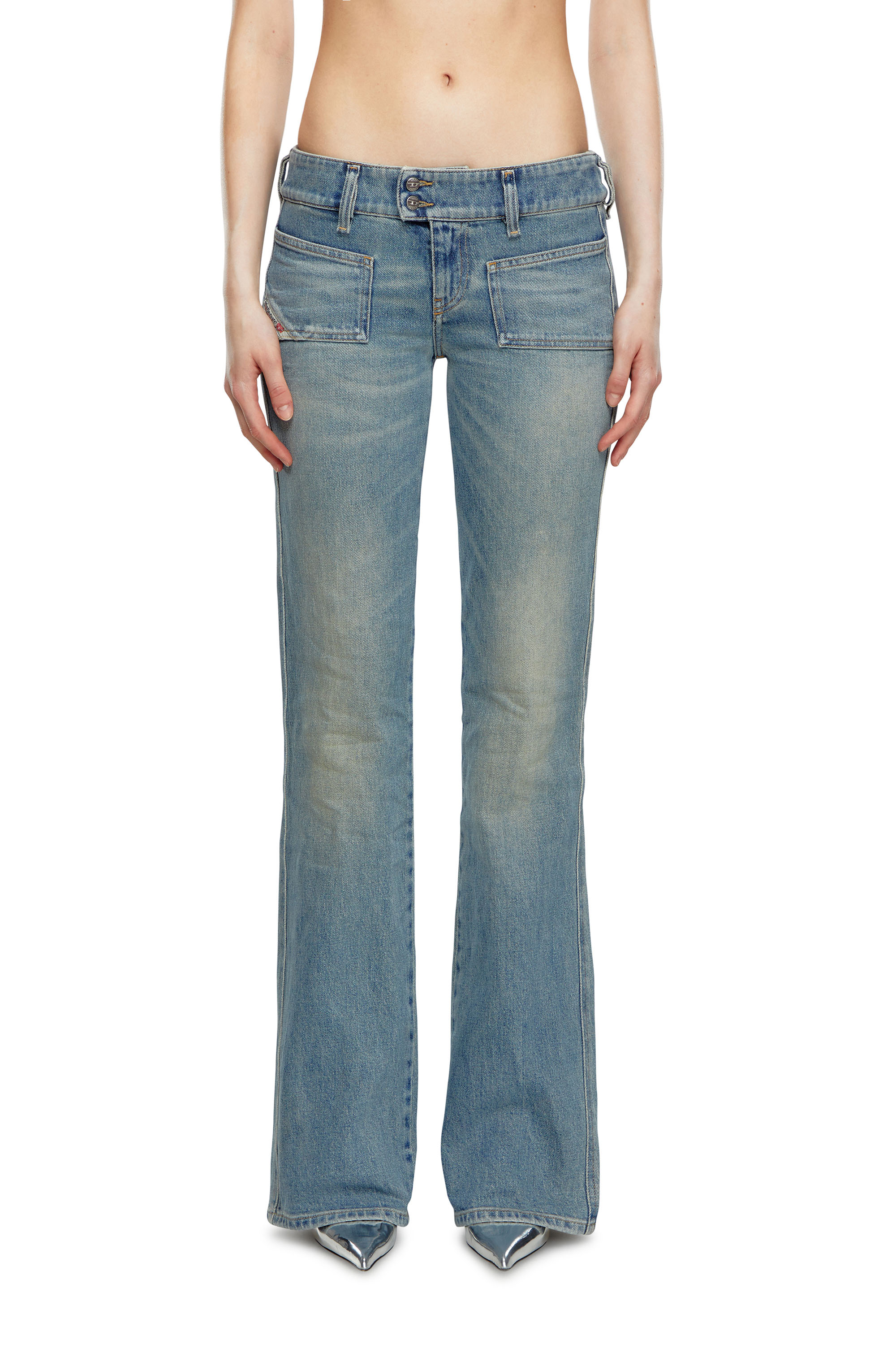 Diesel - Bootcut and Flare Jeans D-Hush 09J55, Bleu Clair - Image 1