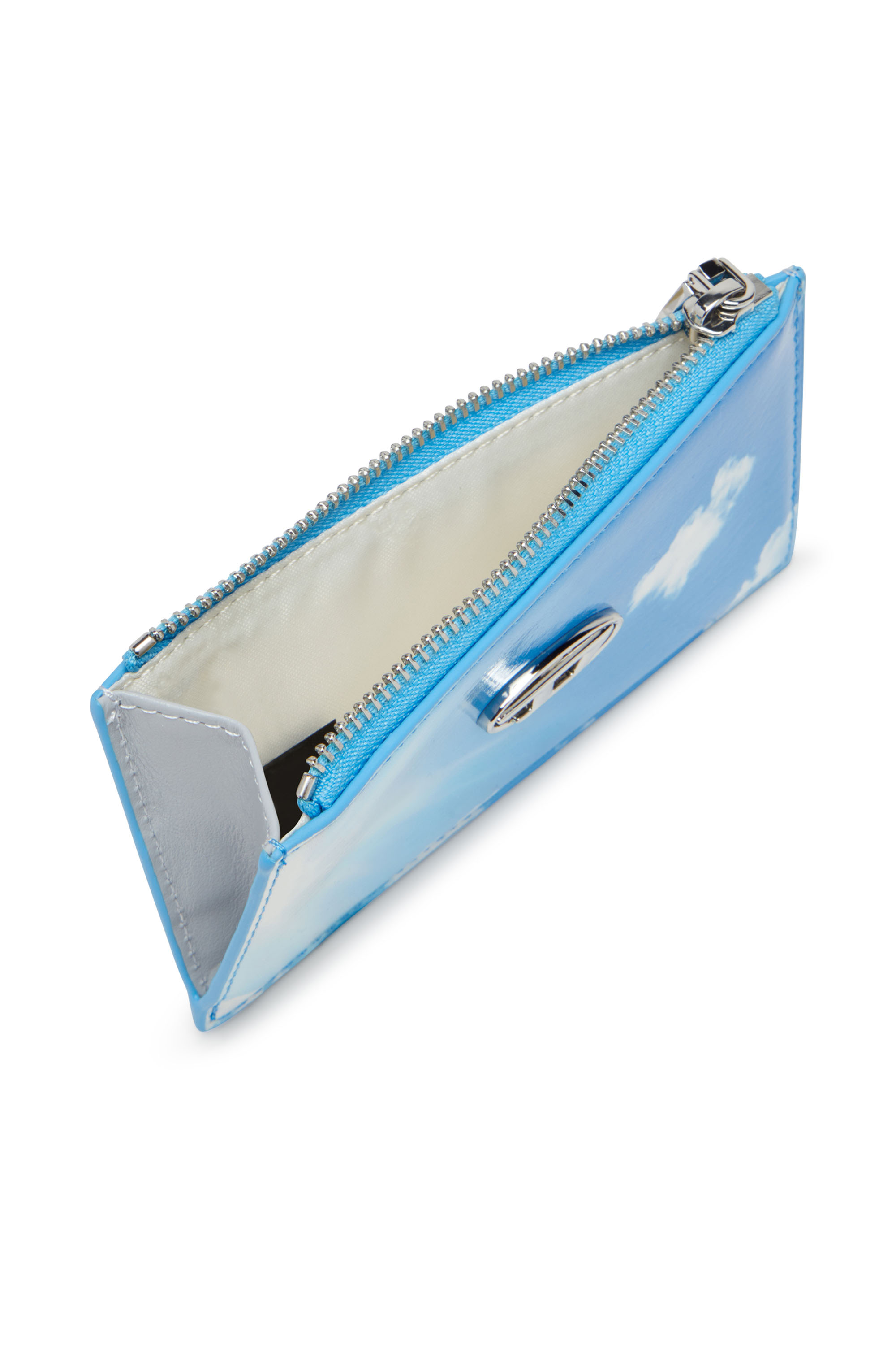 Diesel - PLAY CARD HOLDER III, Woman's Card holder in printed glossy PU in Light Blue - 3