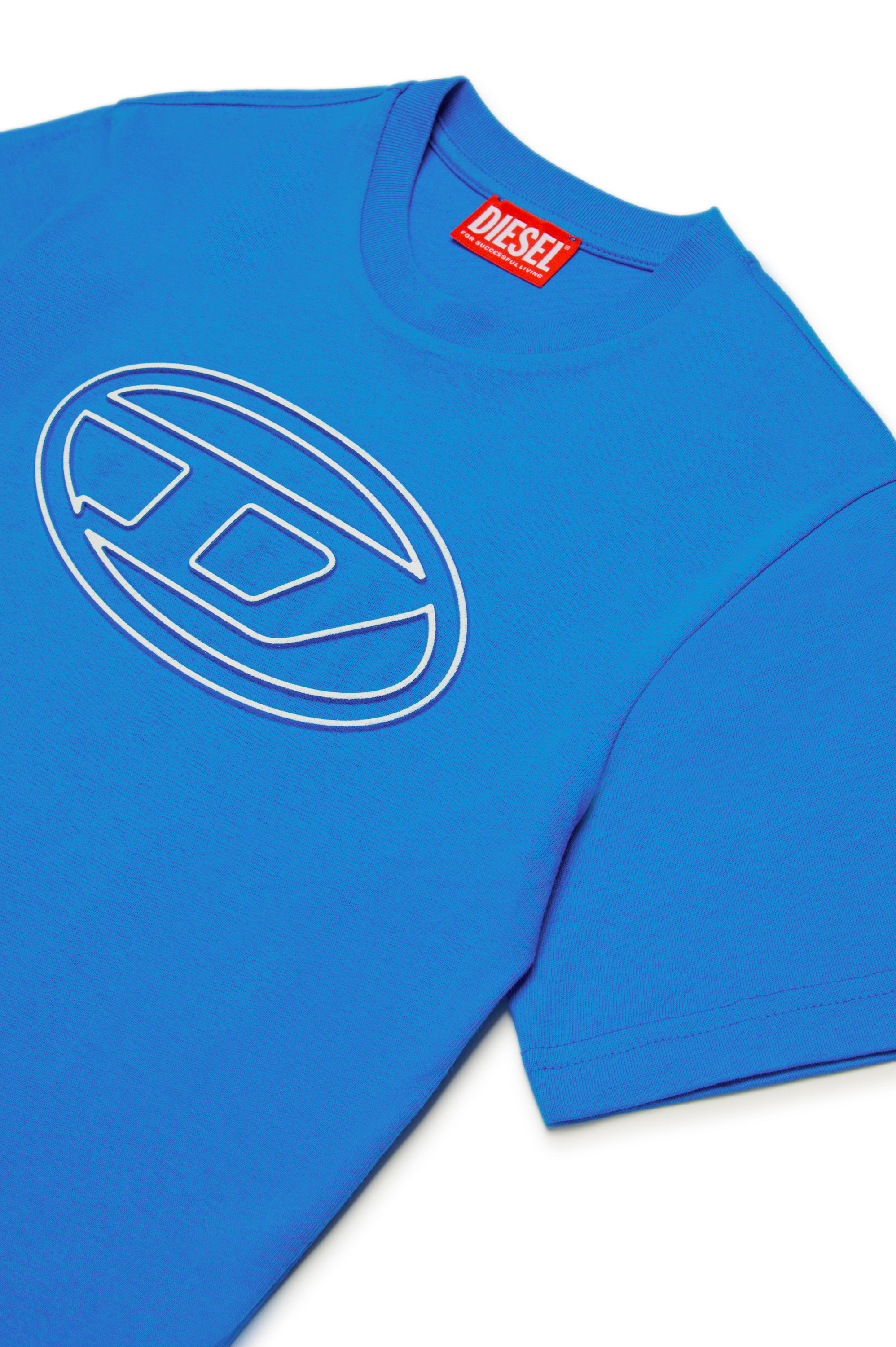 Diesel - TJUSTBIGOVAL OVER, Homme T-shirt avec logo contour Oval D in Bleu - Image 3