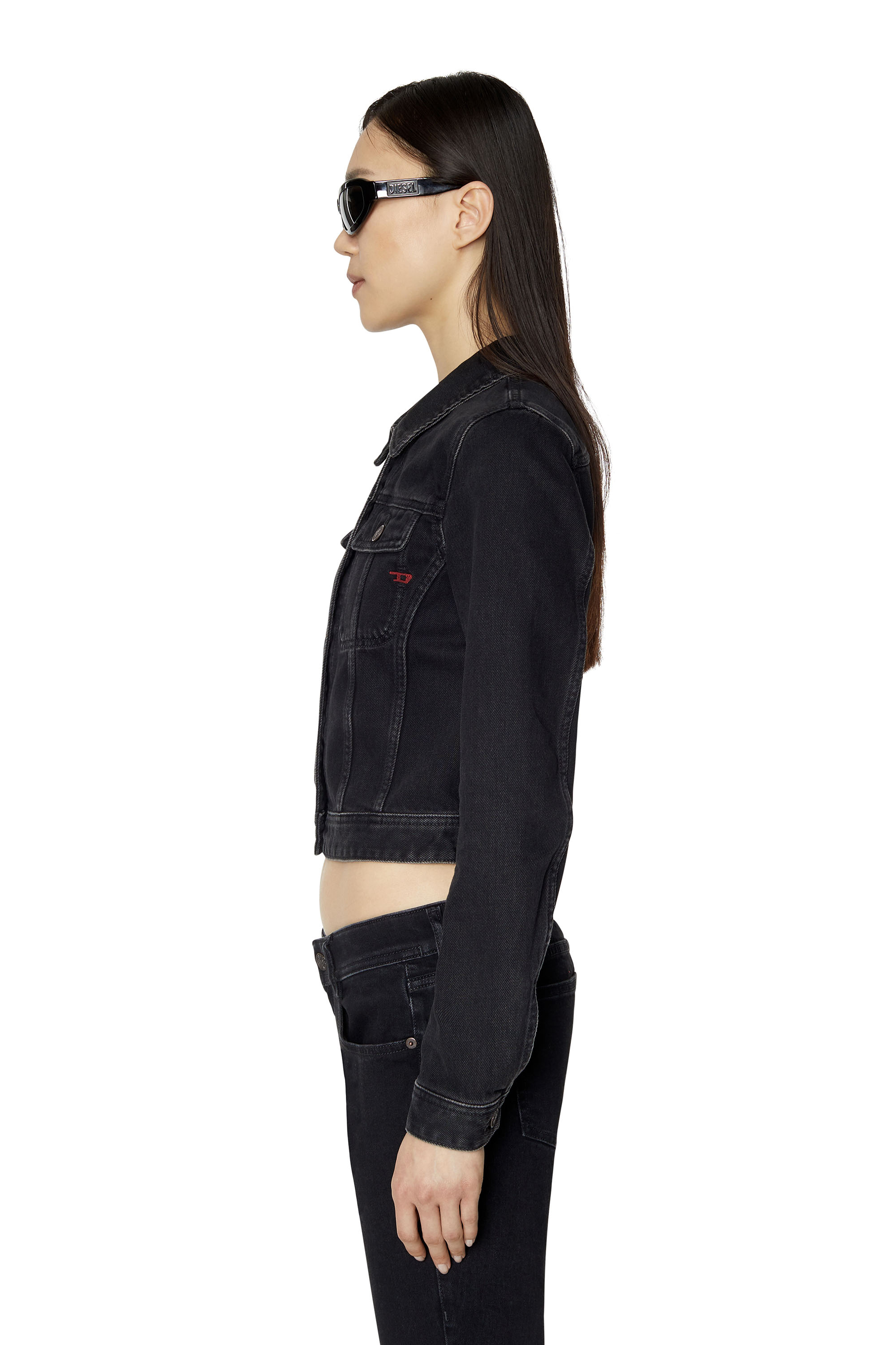 Diesel - DE-SLIMMY TRUCKER JACKET, Black/Dark grey - Image 6