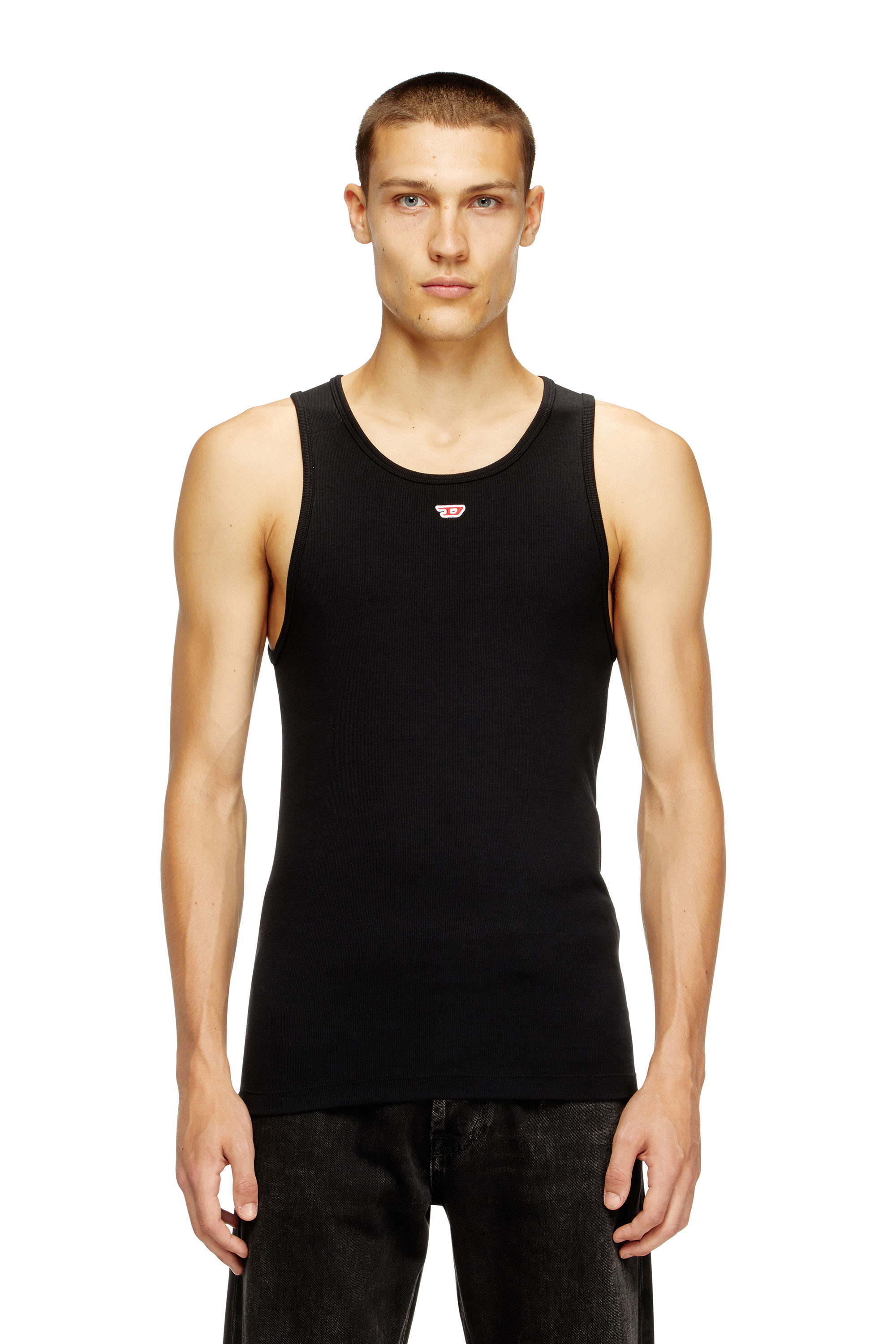 Diesel - T-LIFTY-D, Débardeur avec mini empiècement D Homme in Noir - 1