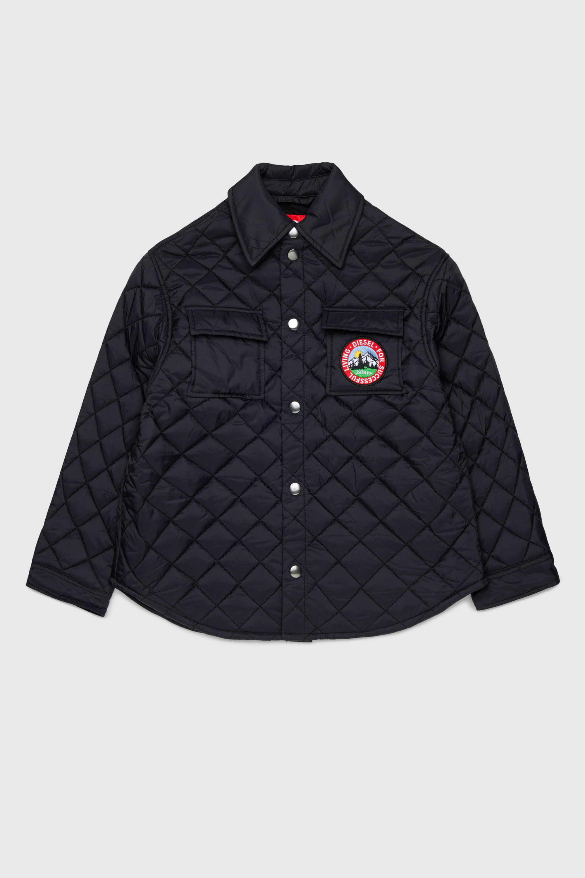 Diesel - JMONTY, Veste-chemise en nylon matelass&eacute; Mixte in Noir - 1