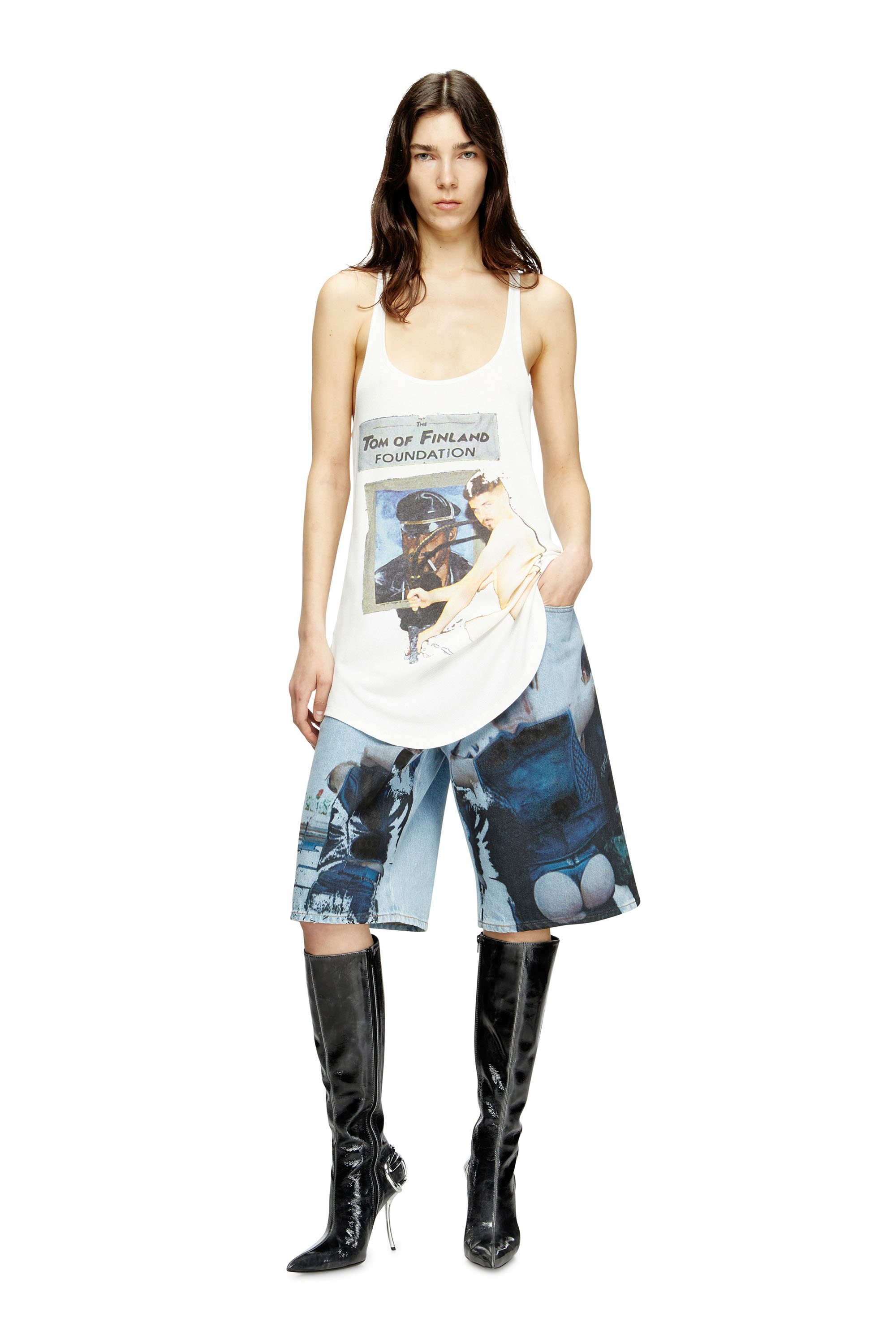 Diesel - PR-T-SHANRY-TOM25, Débardeur avec imprimé graphique Mixte in Blanc - 4