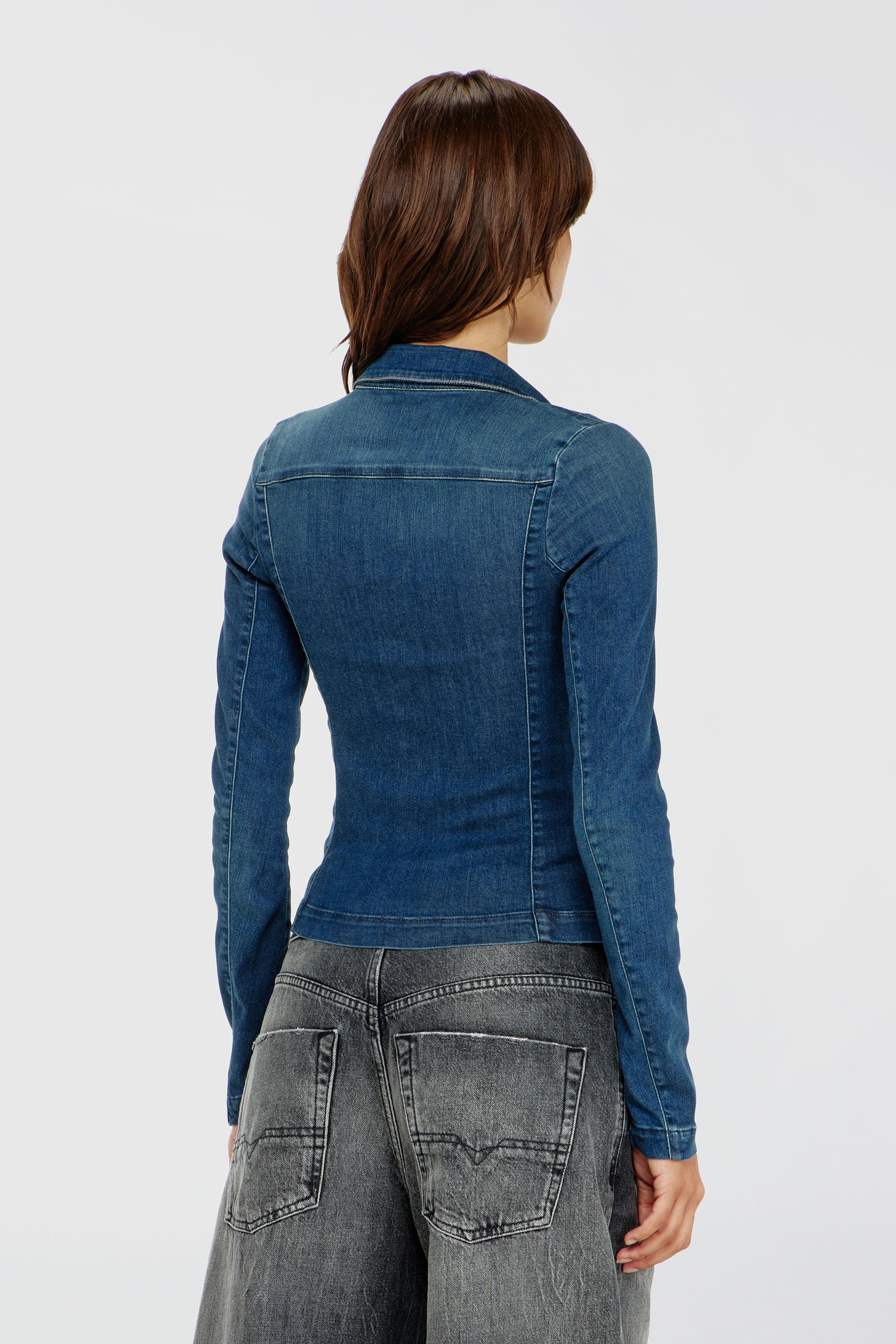 Diesel - DE-QUINOR-S1, Chemise zipp&eacute;e en denim Femme in Bleu - 4