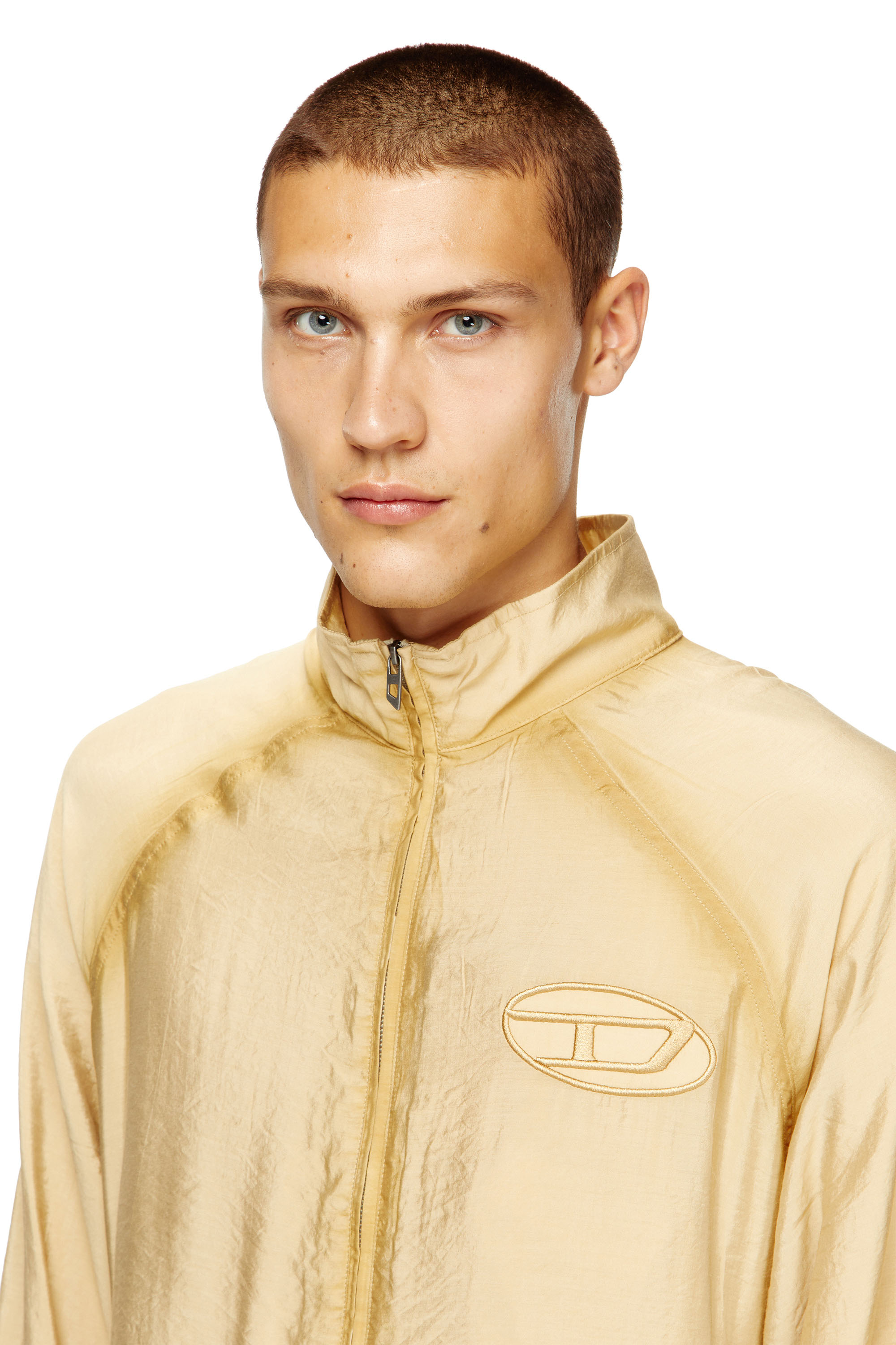 Diesel - J-HENRI-SOUVENIR, Veste de survêtement brodée style souvenir Homme in Beige - 5