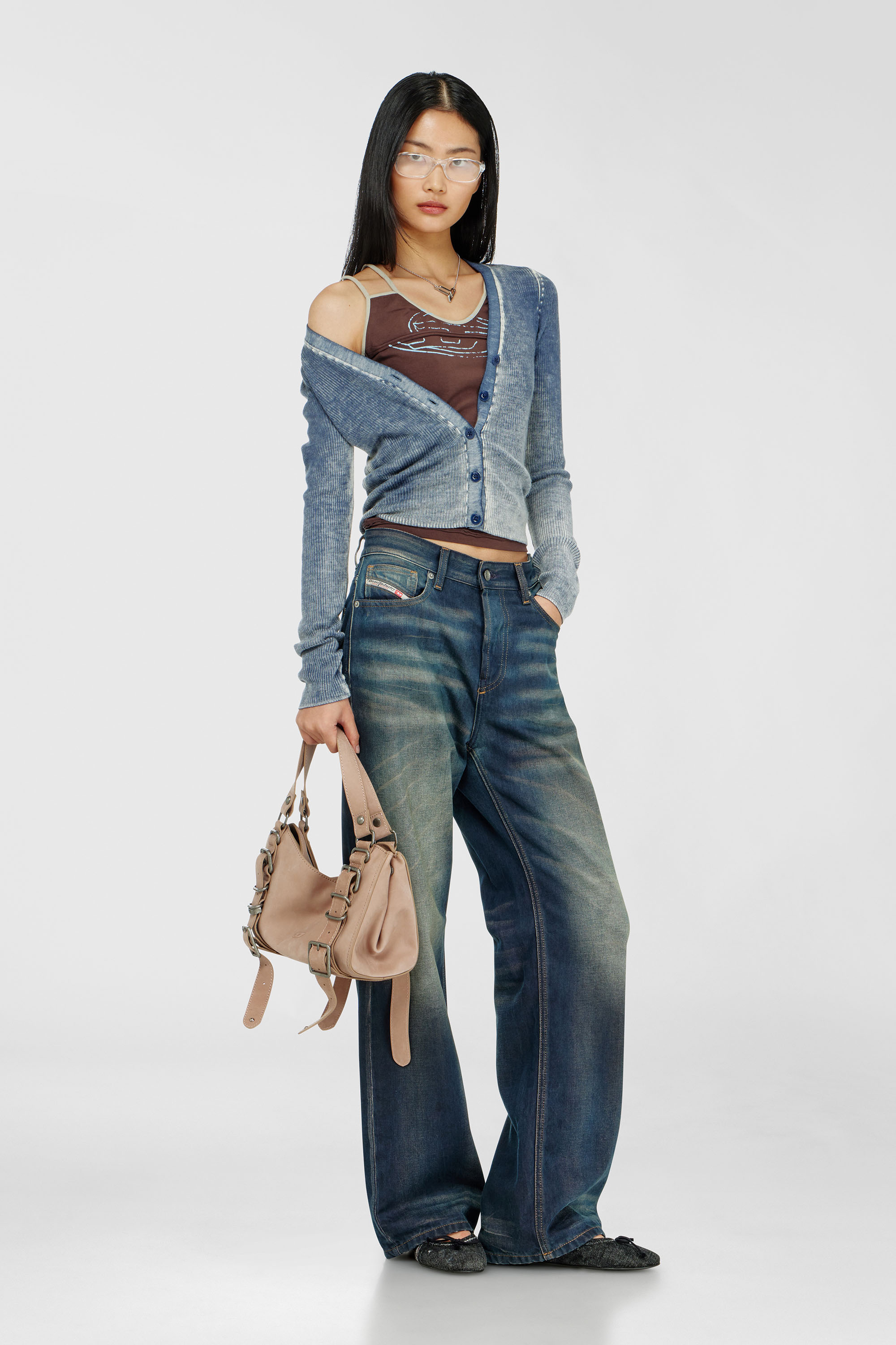 Diesel - D-ONE TOPHANDLE S, D-One-Sac small &agrave; poign&eacute;e sup&eacute;rieure en cuir trait&eacute; Femme in Rose - 1