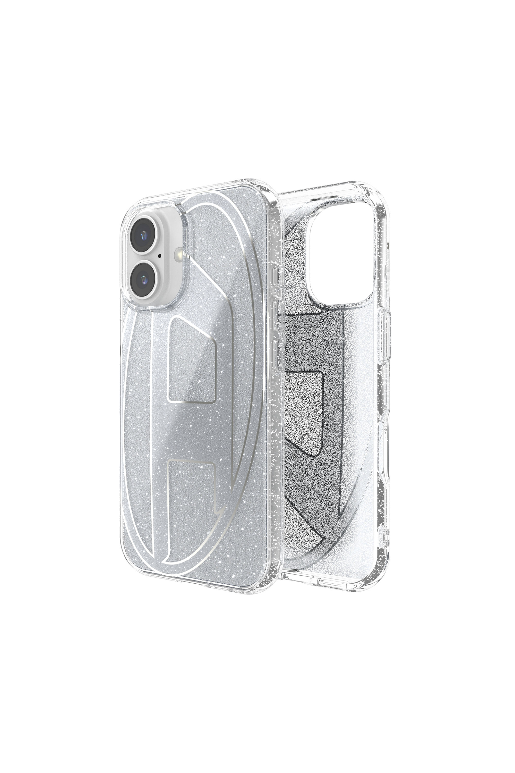 Diesel - 60151 AOP CASE, Coque paillet&eacute;e pour iP 16 Mixte in Gris argent&eacute; - 1