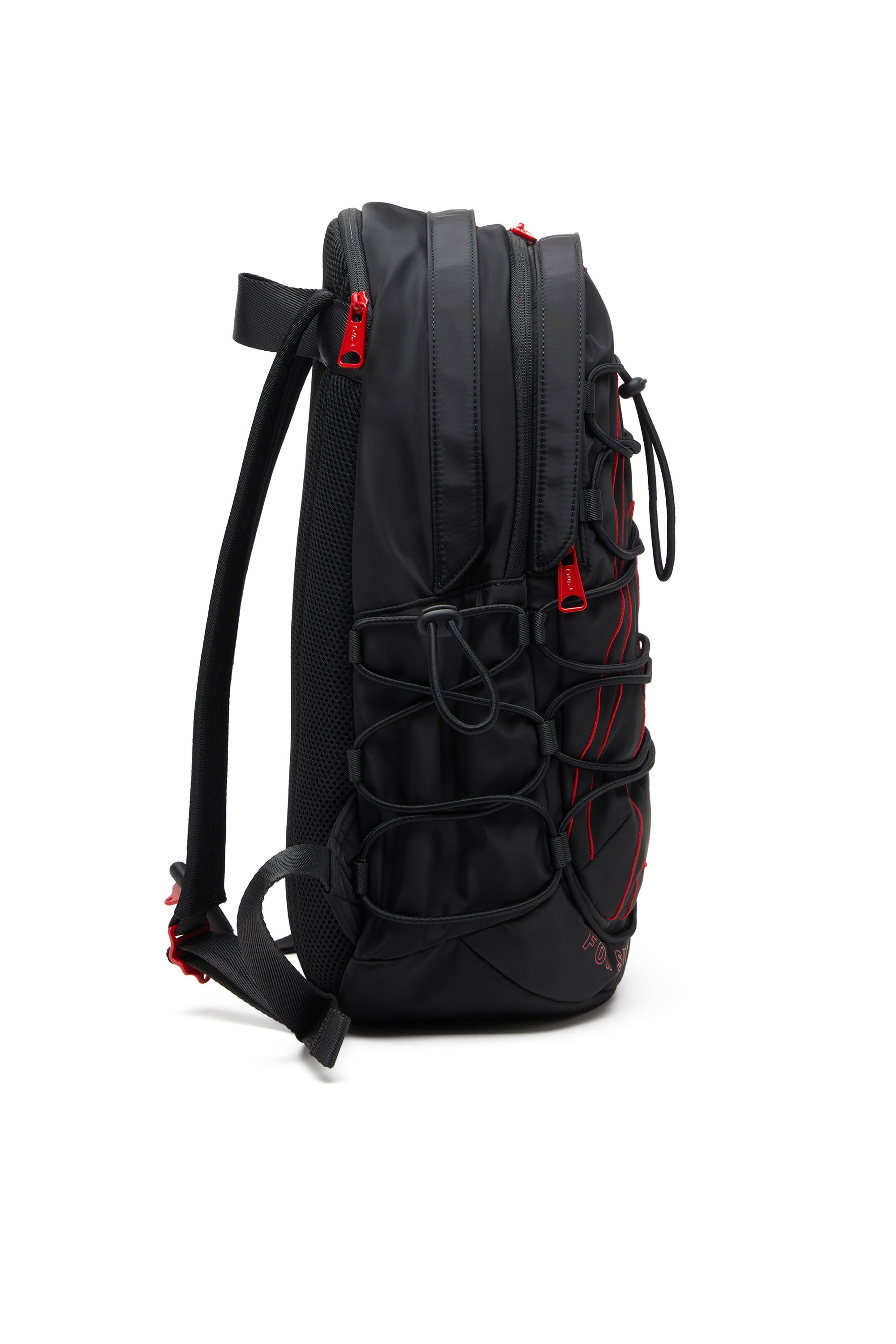 Diesel - TECH-D BACKPACK X, Tech-D-Sac à dos en nylon avec broderie Oval D Mixte in Noir - 4