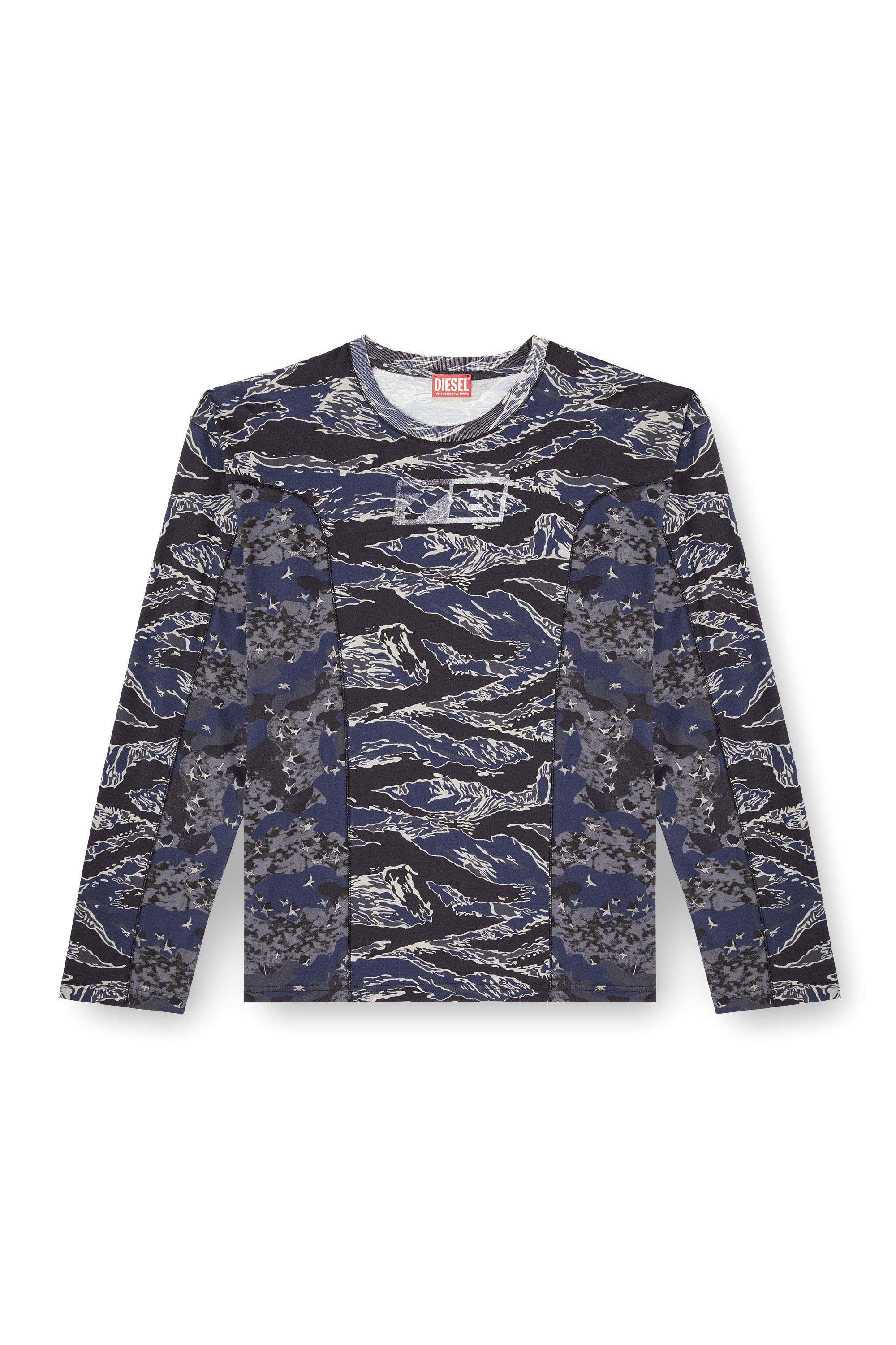 Diesel - T-BOXT-LS-CURT, T-shirt à manches longues avec imprimés camouflage mélangés Homme in ToBeDefined - 3