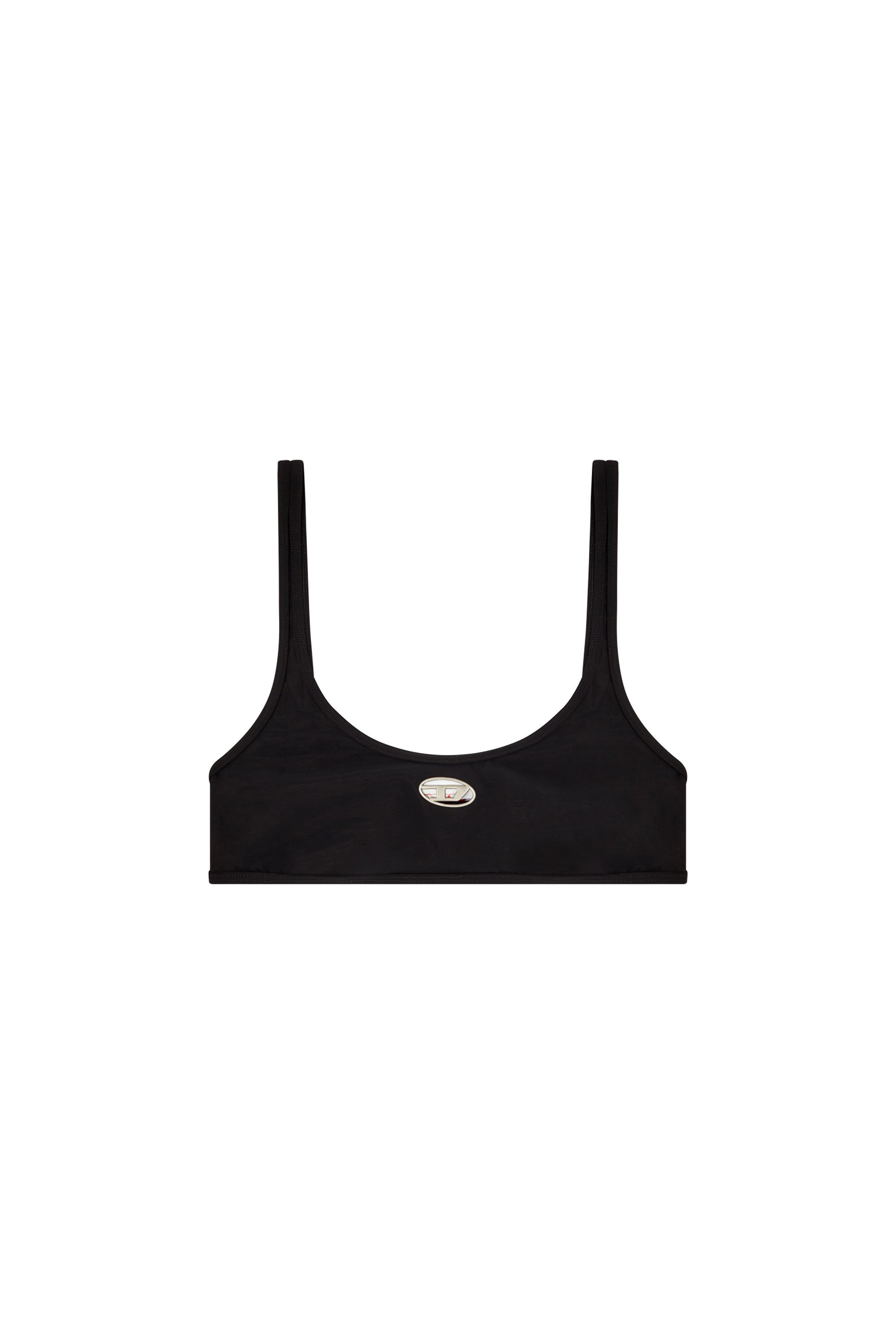 Diesel - UT-BRA-TOP-UTLT, Top de bikini avec logo ajouré Femme in Noir - 4