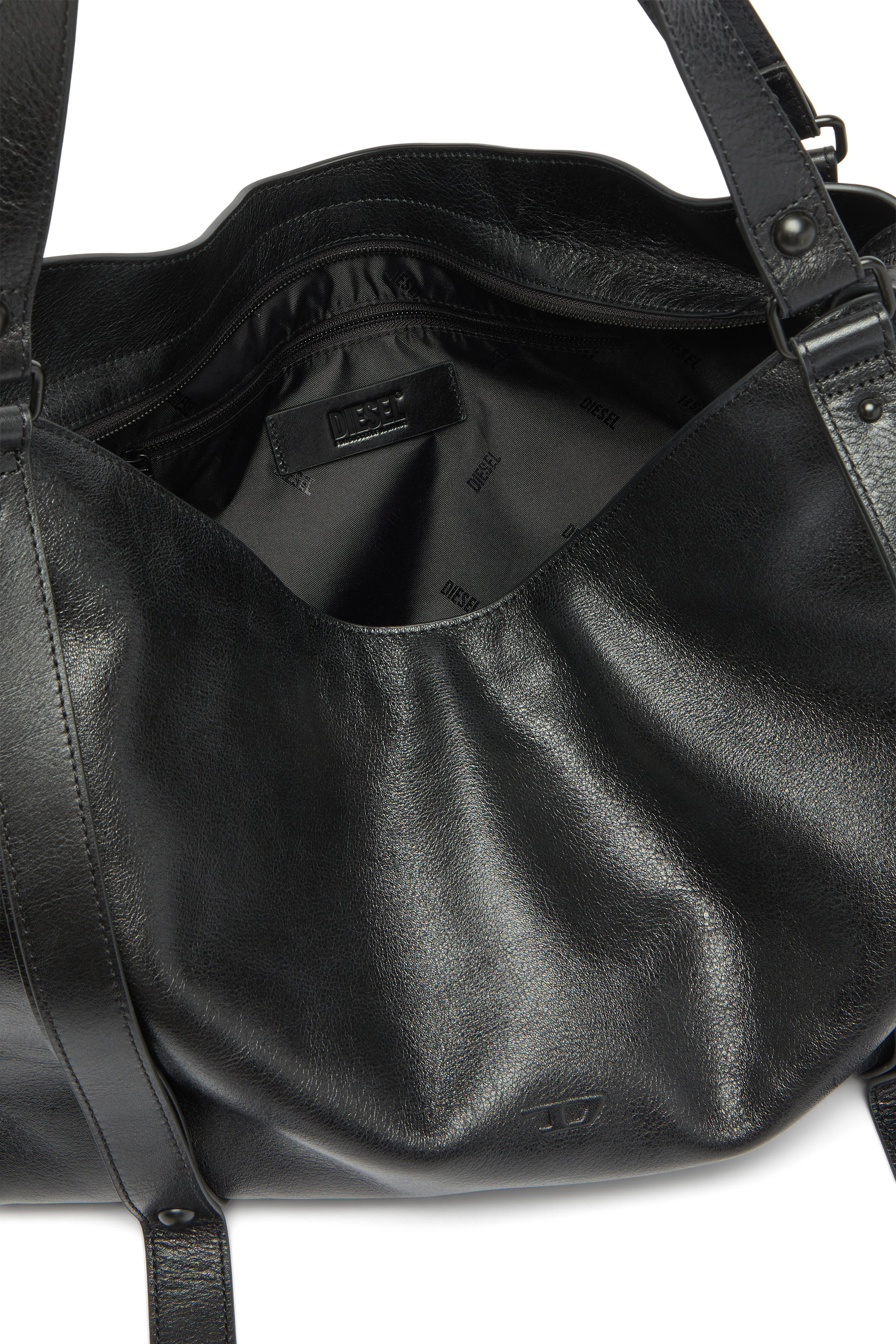 Diesel - D-ONE TOPHANDLE L, D-One-Sac large &agrave; poign&eacute;e sup&eacute;rieure en cuir Mixte in Noir - 3