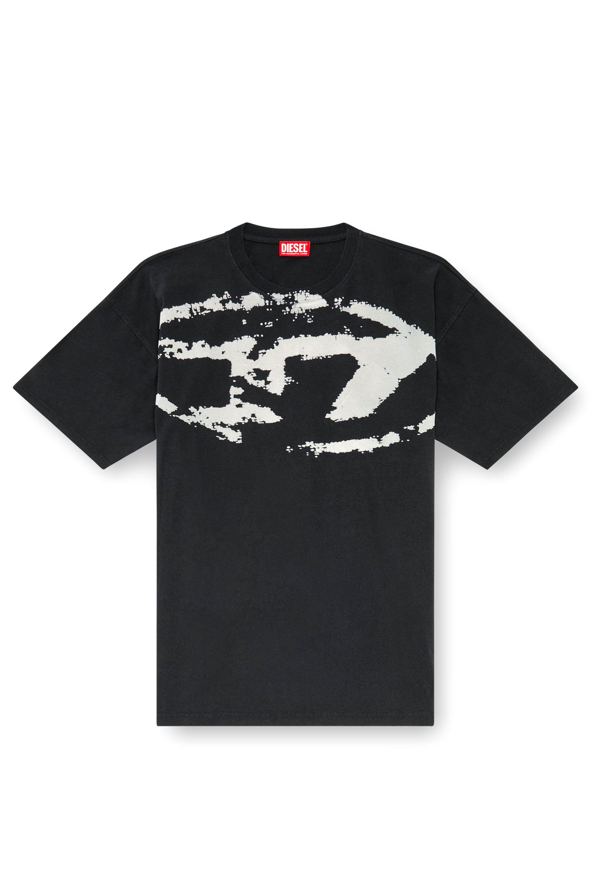 Diesel - T-BOXT-N14, Homme T-shirt avec logo floqué effet vieilli in Noir - Image 4