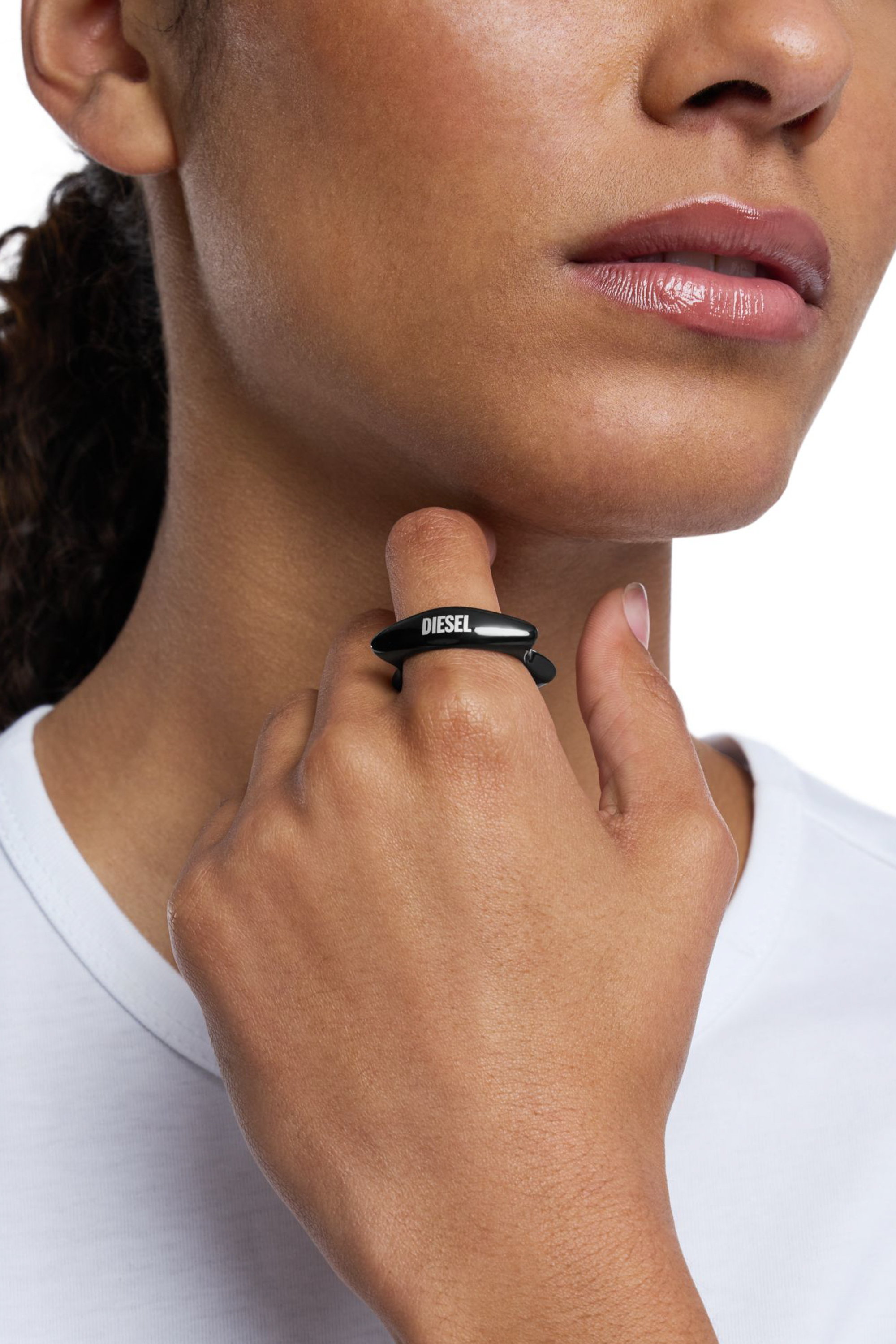 Diesel - DX1632001 JEWELLERY, Bague anneau en acier inoxydable noir Mixte in Noir - 3