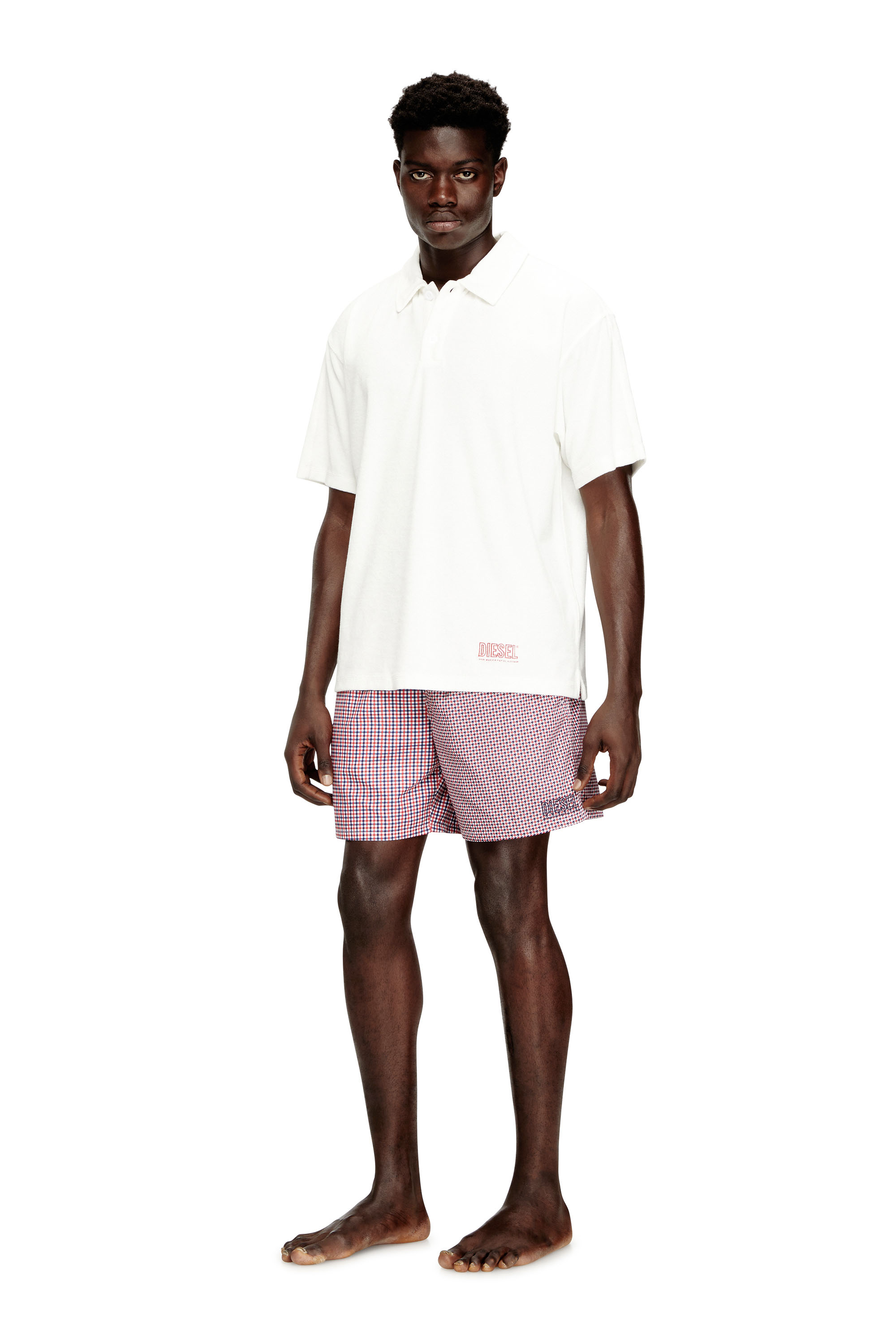 Diesel - JOSHUA-D-CORE, Chemise polo en coton éponge Homme in Blanc - 2