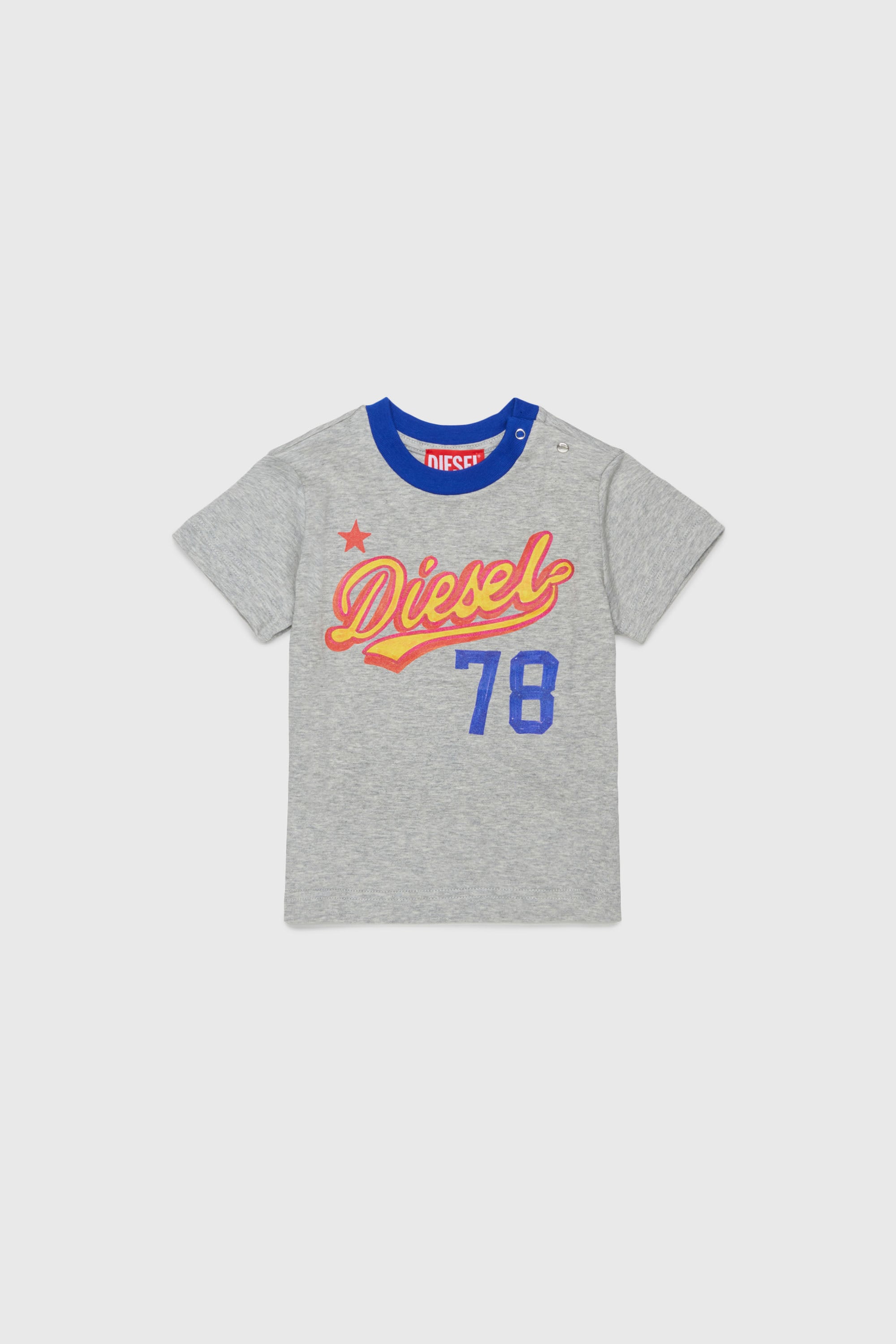 Diesel - TURSIB, T-shirt en coton avec logo r&eacute;tro imprim&eacute; Homme in Gris - 1