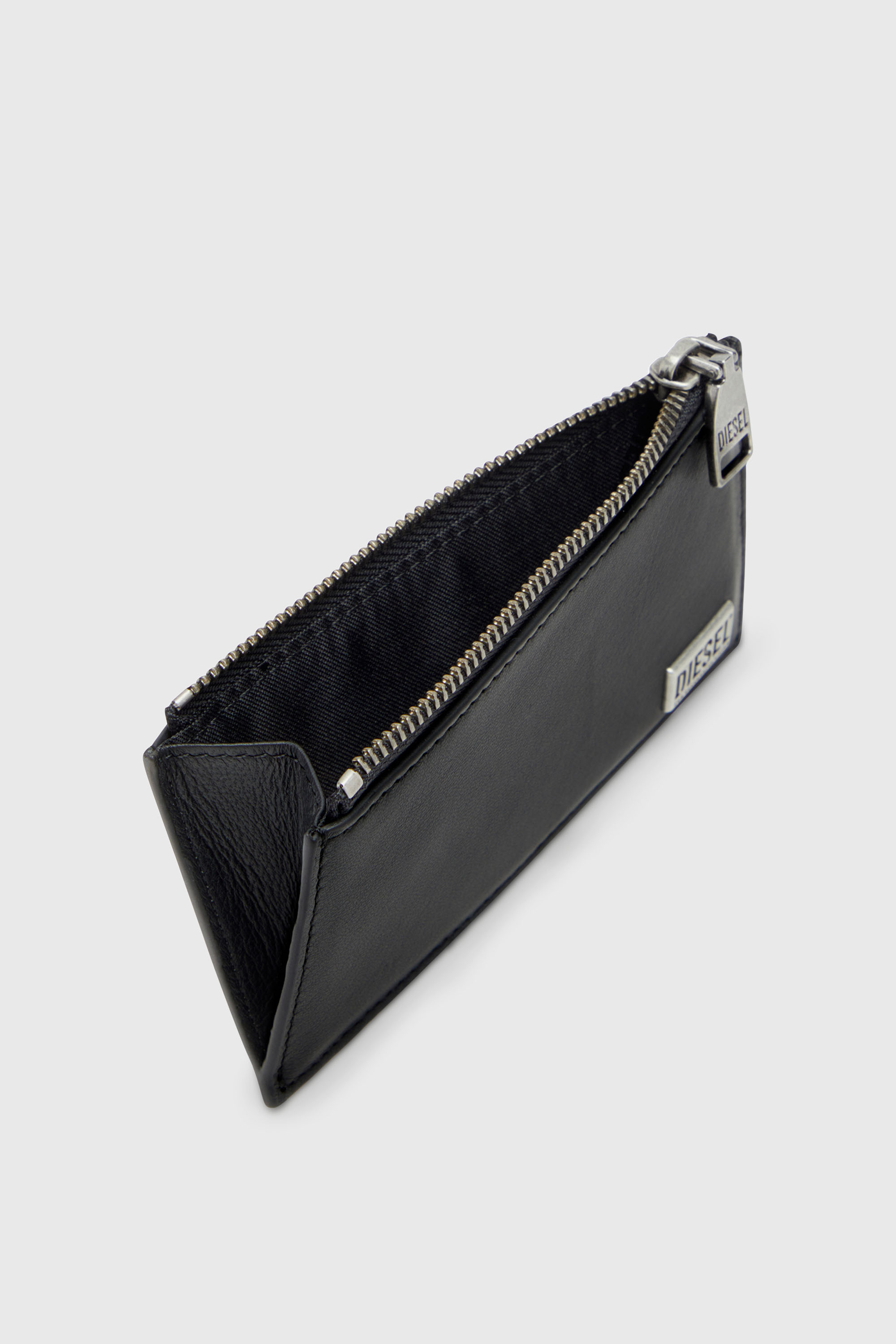 Diesel - BISCOTTO CARD HOLDER III, Porte-cartes plat en cuir semi-brillant Homme in Noir - 3