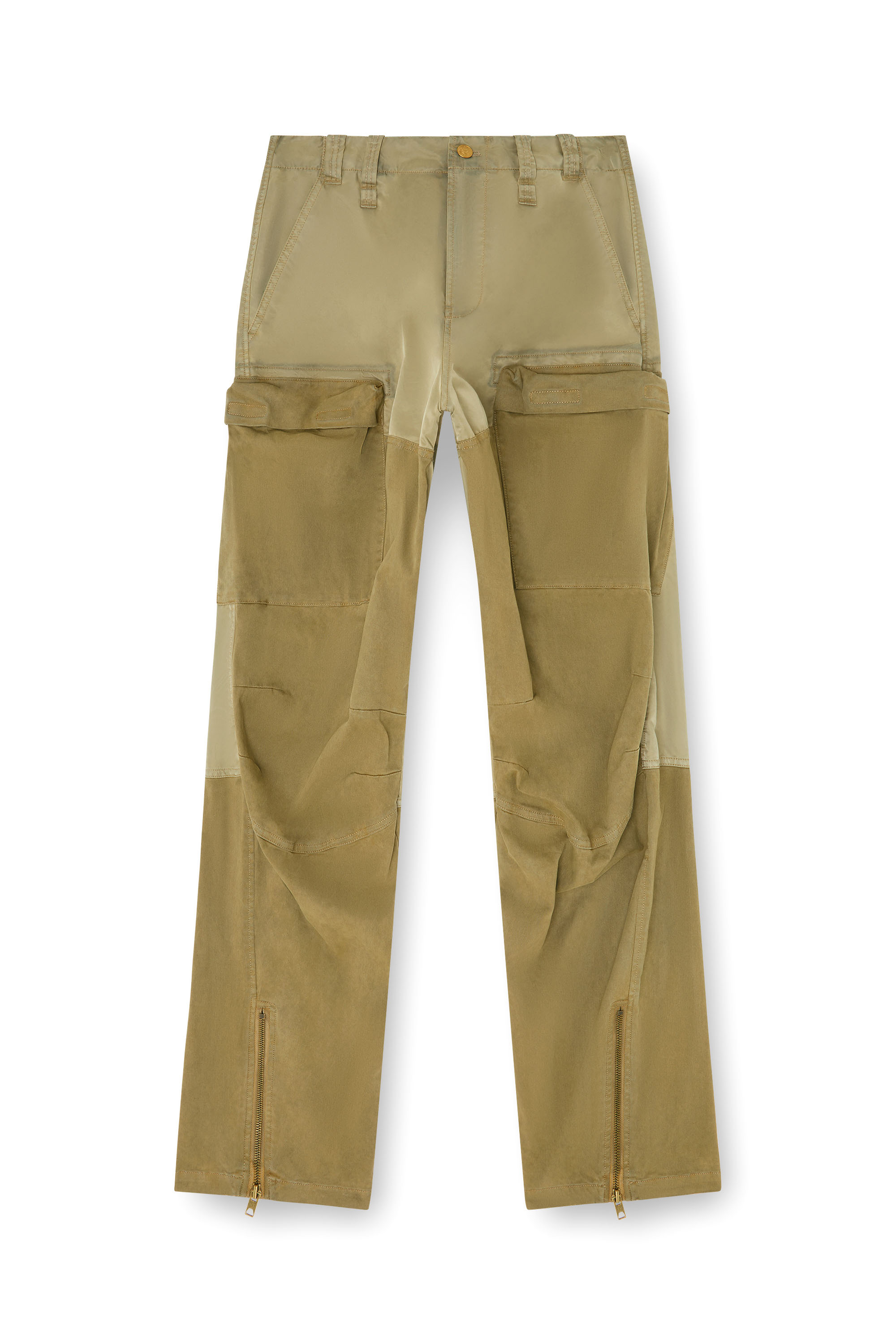 Diesel - P-ARKER, Pantalon cargo en coton et nylon Femme in Vert - 2