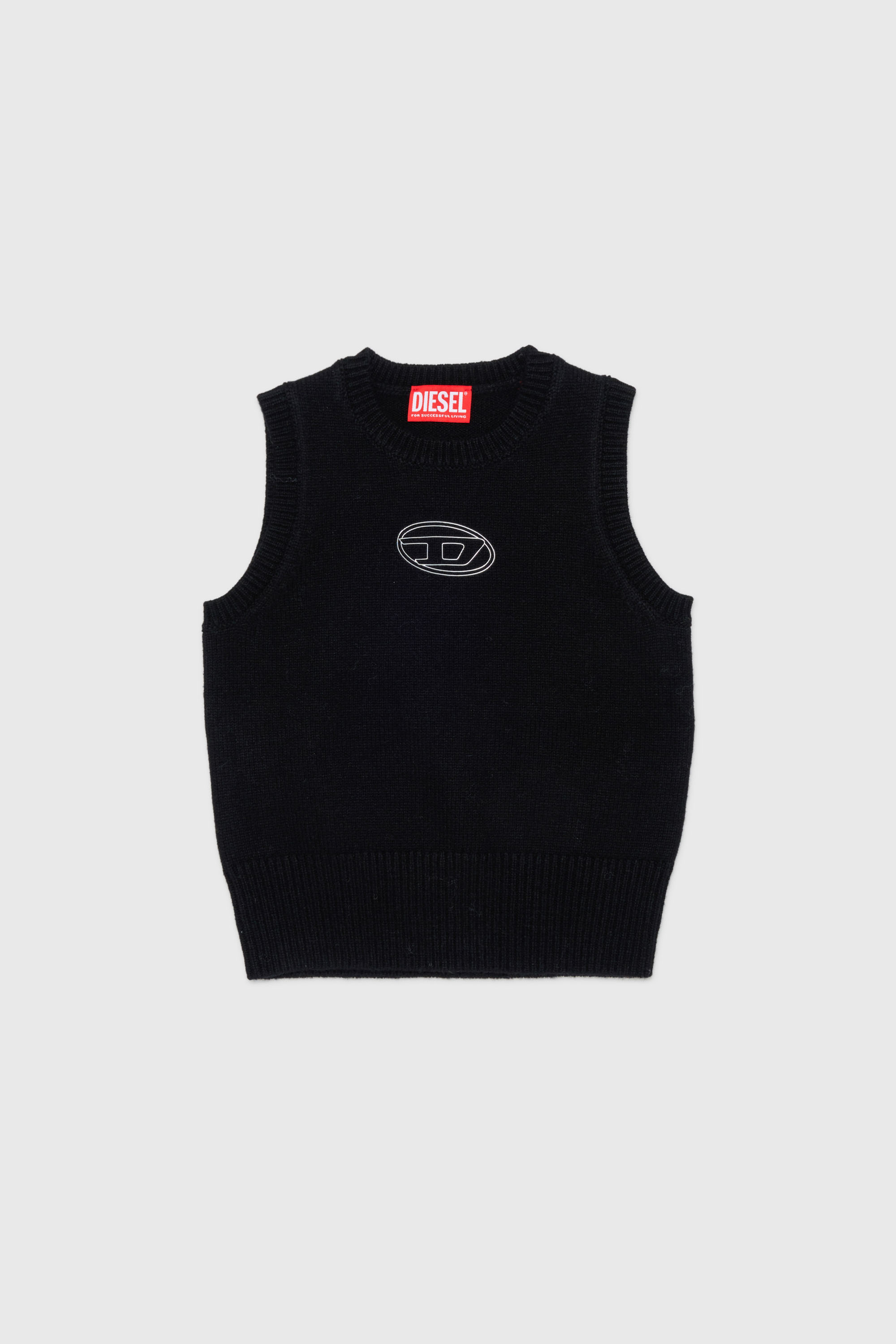 Diesel - KIMKY, Gilet en maille enrichi en cachemire Femme in Noir - 1
