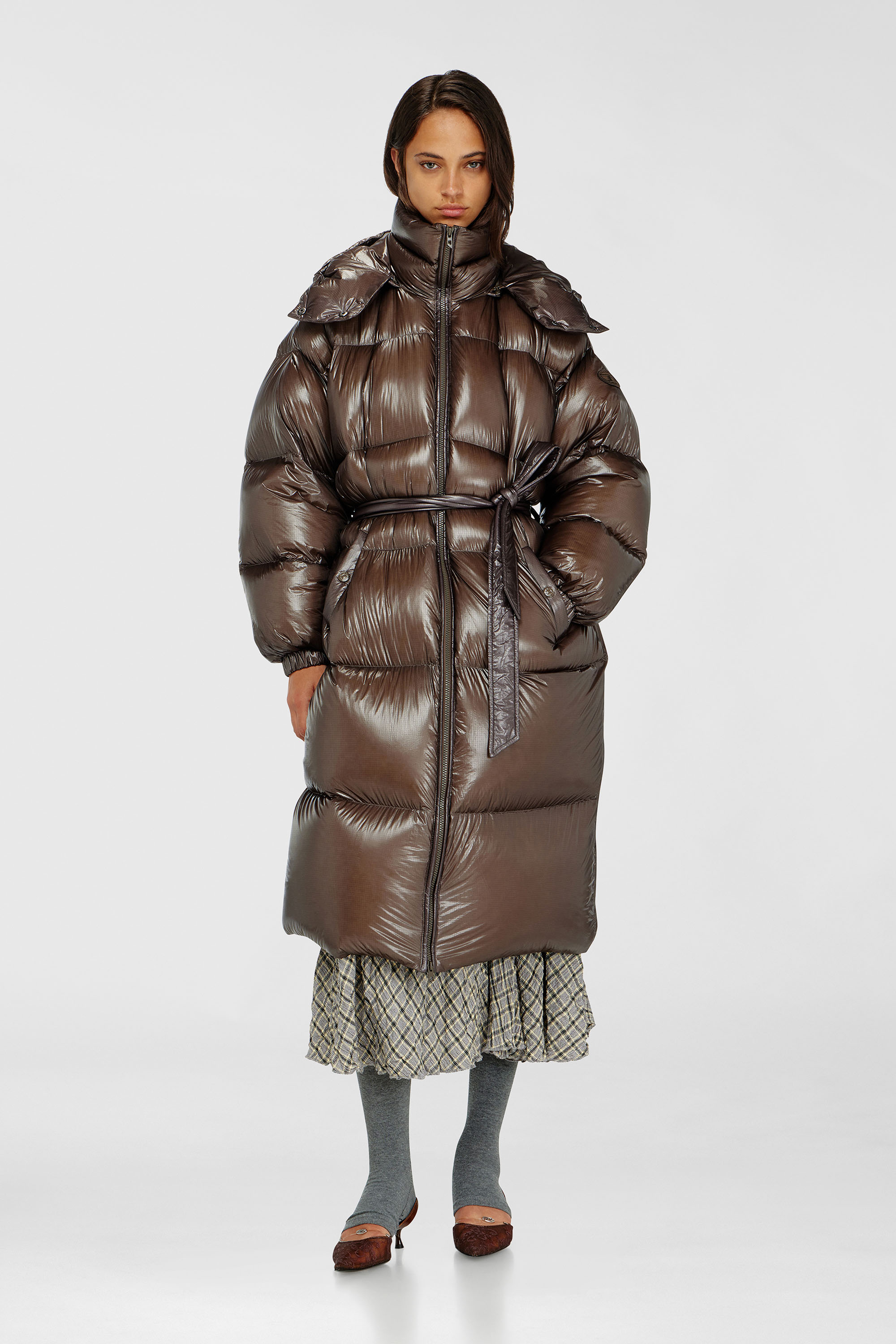 Diesel - W-ISHER, Doudoune en ripstop ultra-l&eacute;ger Femme in Marron - 1