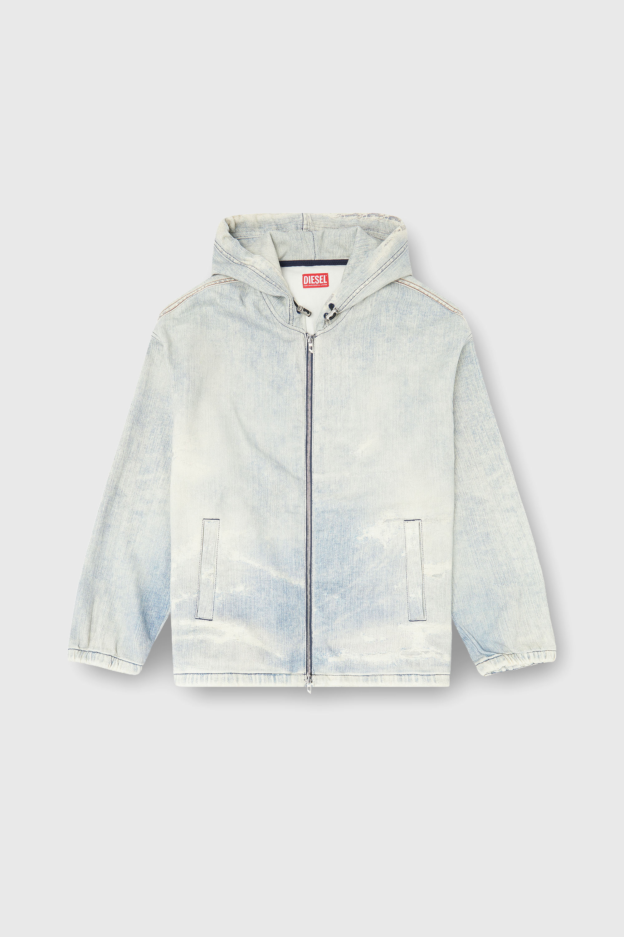 Diesel - D-WYNNY JOGG, Hooded JoggJeans veste effet trompe-l&rsquo;&oelig;il Homme in Bleu - 2