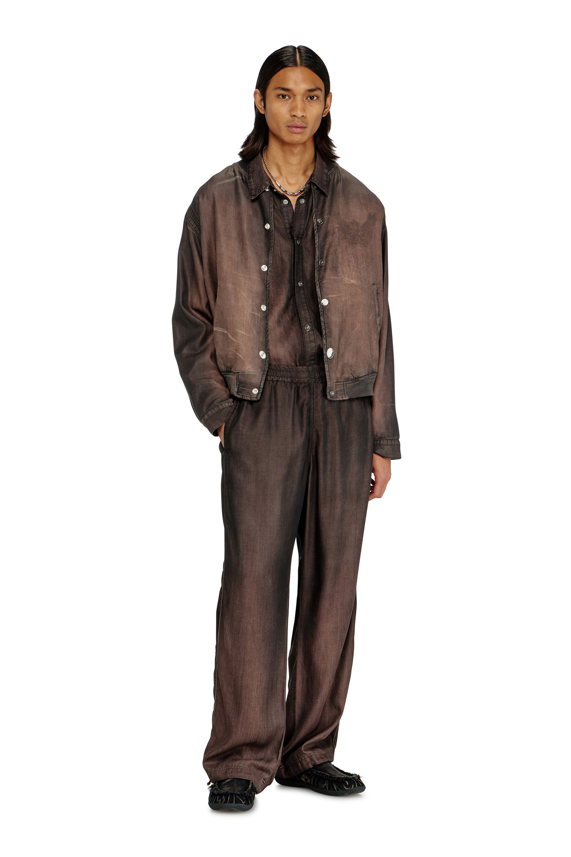 Diesel - D-BELMOR-S, Blouson bomber en denim enduit fluide Homme in ToBeDefined - 1