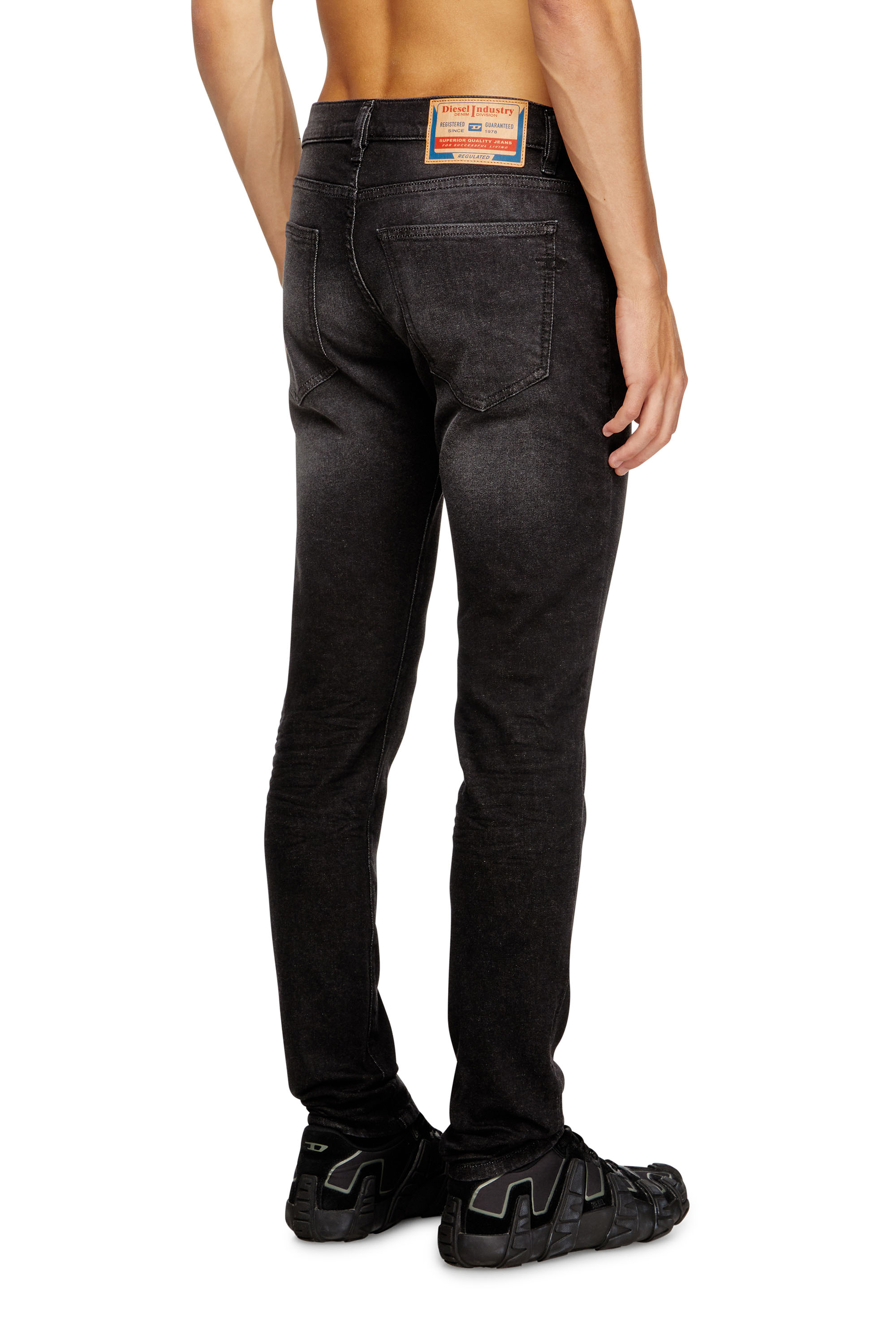 Diesel - Slim Jeans 2019 D-Strukt 0DBDT Homme, Noir/Gris foncé - Image 2