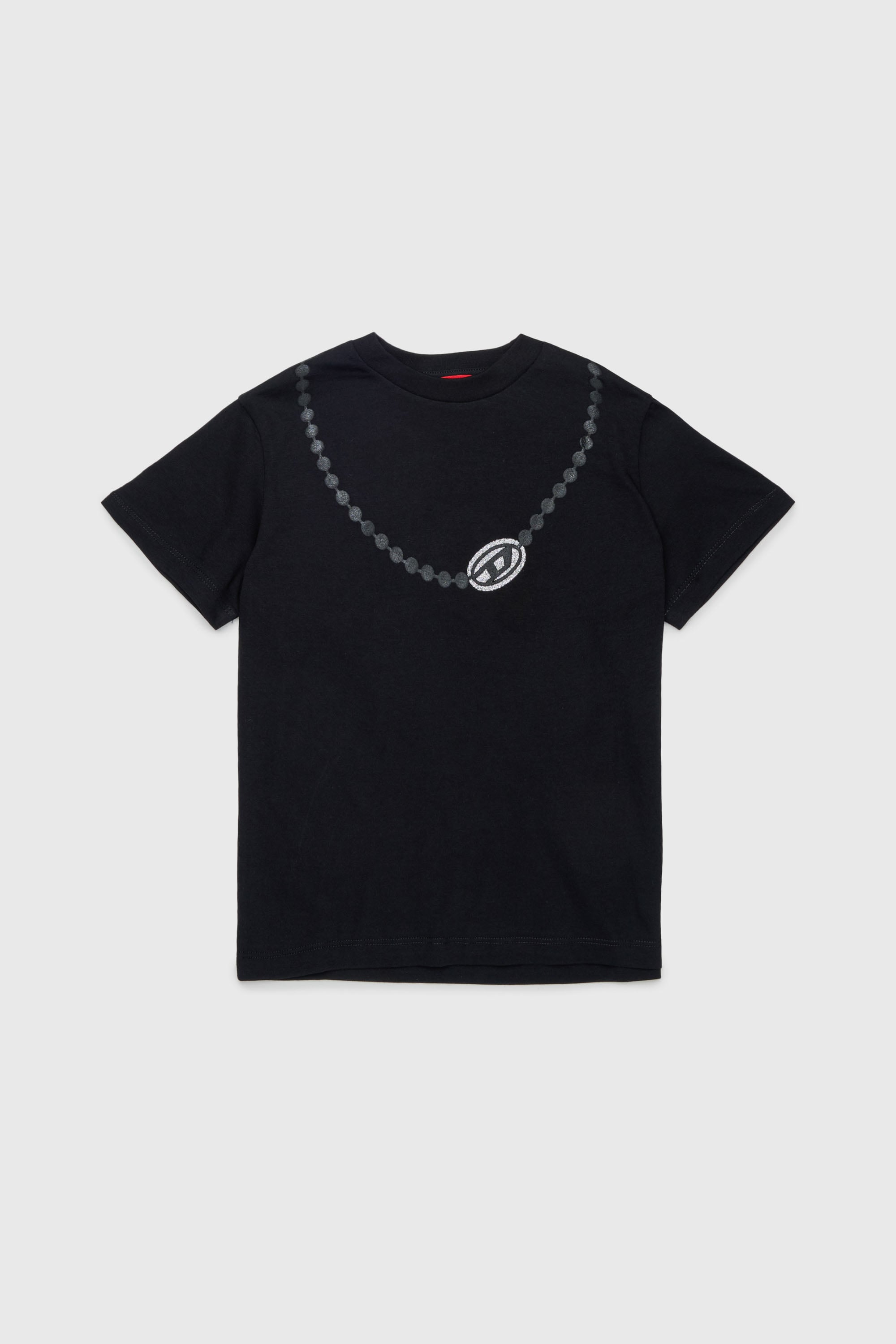 Diesel - TICLA, T-shirt en coton avec imprim&eacute; collier Femme in Noir - 1