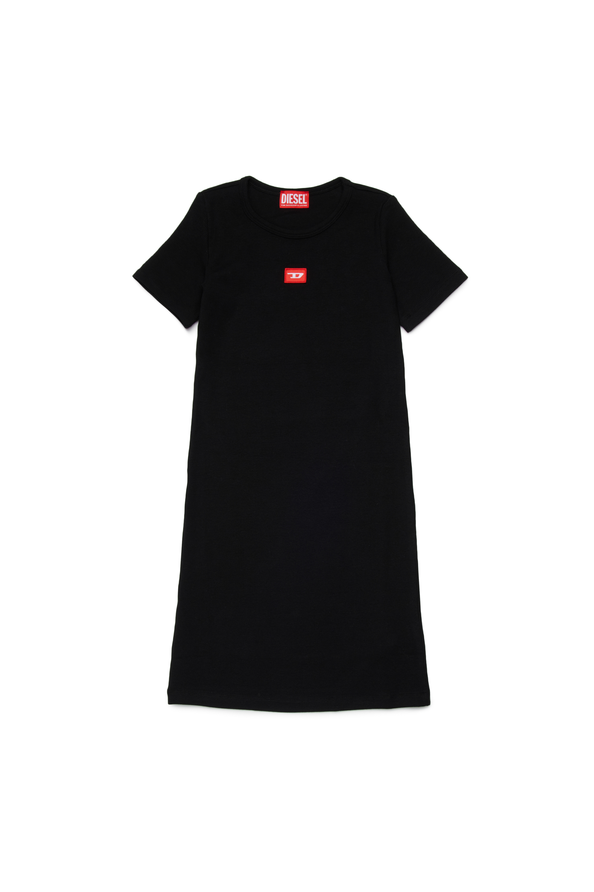 Diesel - DPACI, Robe en coton &agrave; manches courtes de longueur midi Femme in Noir - 1