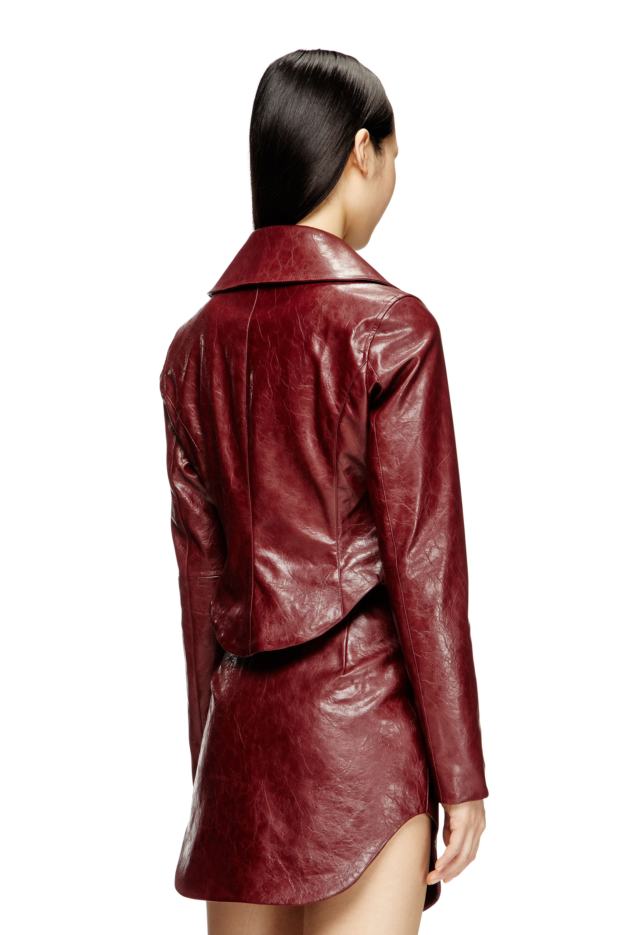 Diesel - G-AMECK, Veste ajustée en tissu enduit Femme in Rouge - 4