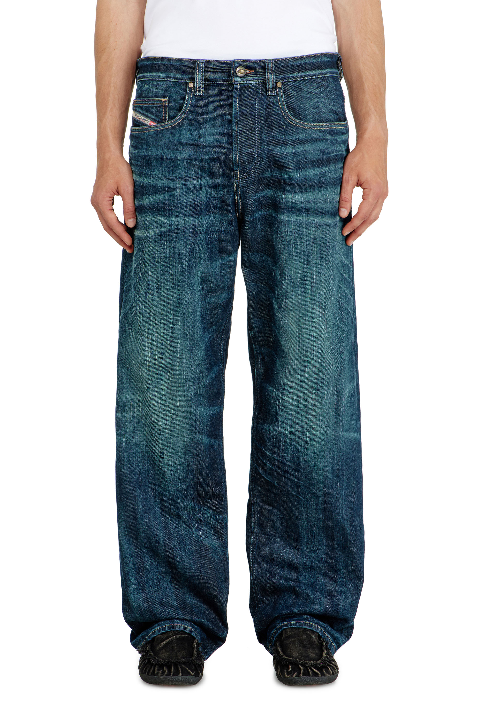 Diesel - Relaxed Jeans 2001 D-Macro 09Q04 Homme, Bleu Fonc&eacute; - Image 1