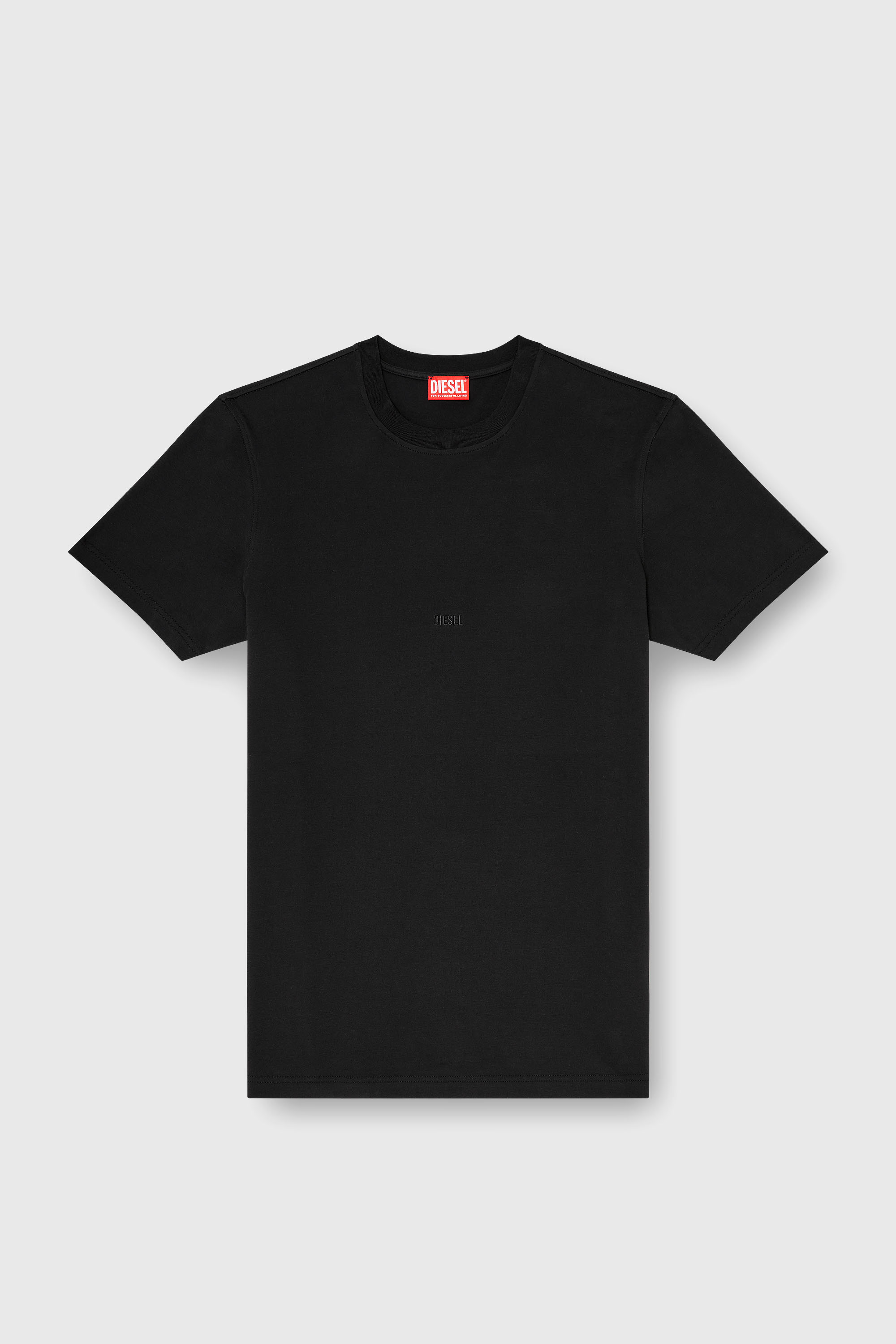 Diesel - T-ADJUST-AA2, Man's Cotton-interlock T-shirt with logo embroidery in Black - 2