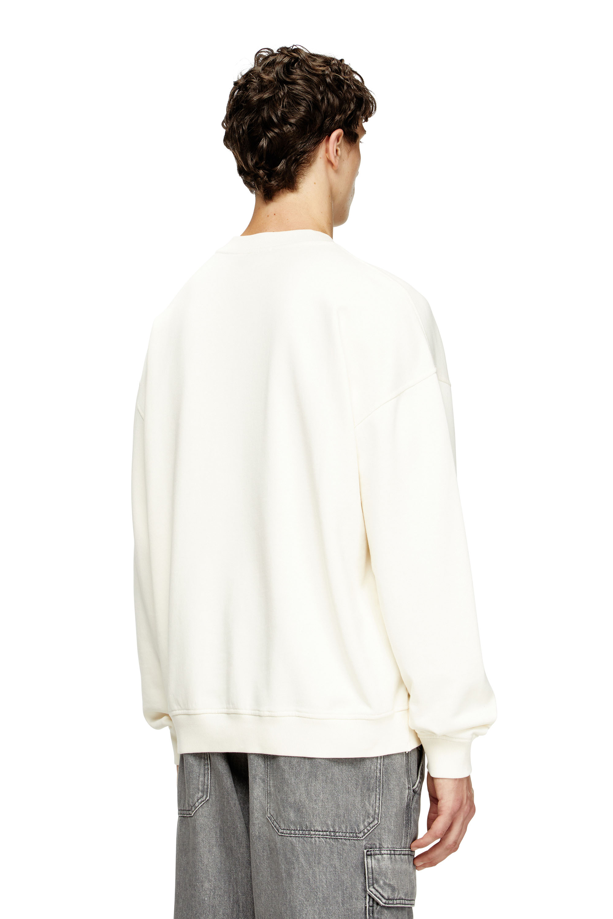 Diesel - S-BOXT-N5, Man's Sweatshirt with distressed flocked logo in White - 4